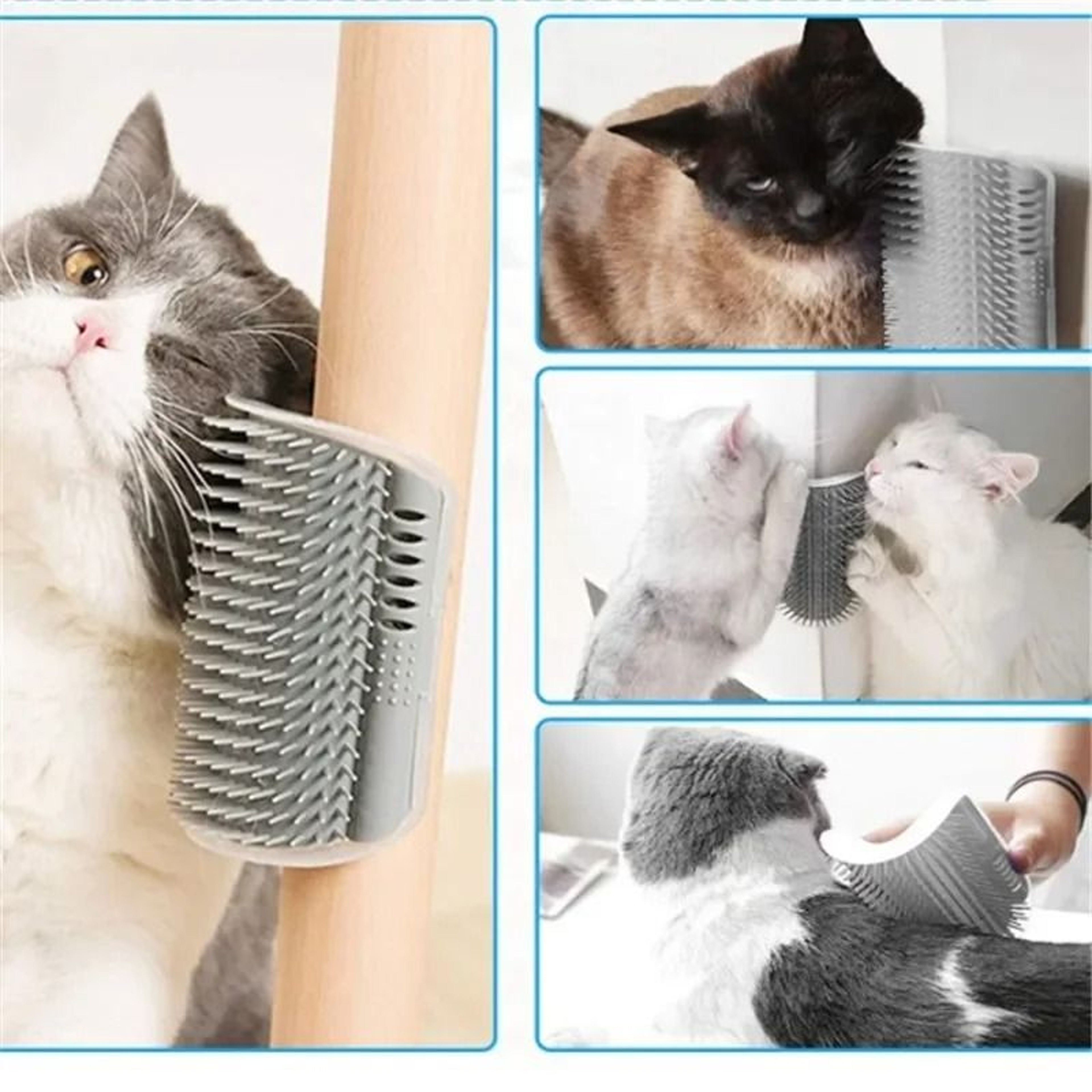 Cat Corner Scratcher With Catnip Self Grooming Wall Mounted Interactive Toy 12
