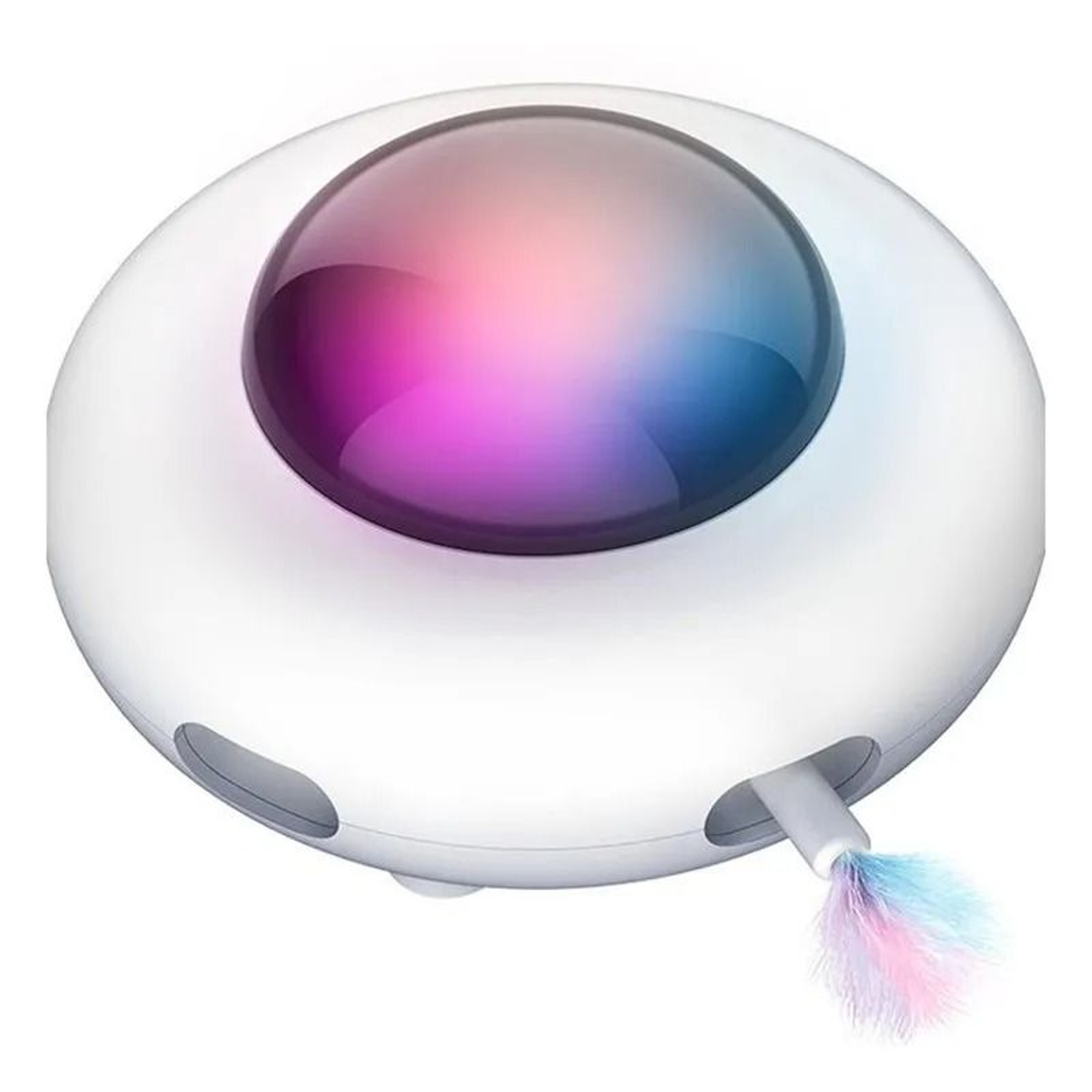 Smart Interactive UFO Cat Teaser Toy USB Rechargeable Automatic Feather Turntable 0