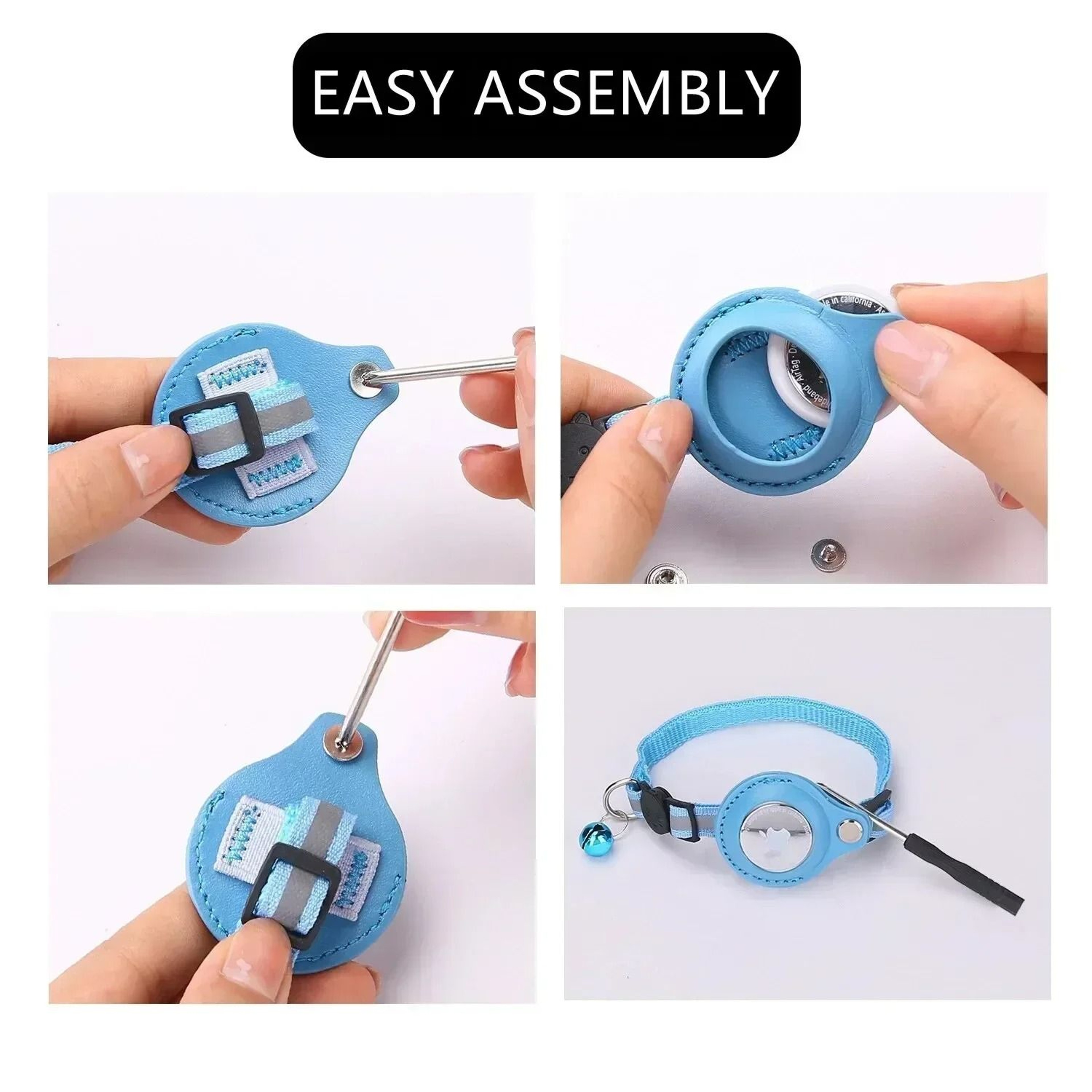 Reflective AirTag Cat Collar With Bell And Protective Tracker Case 9