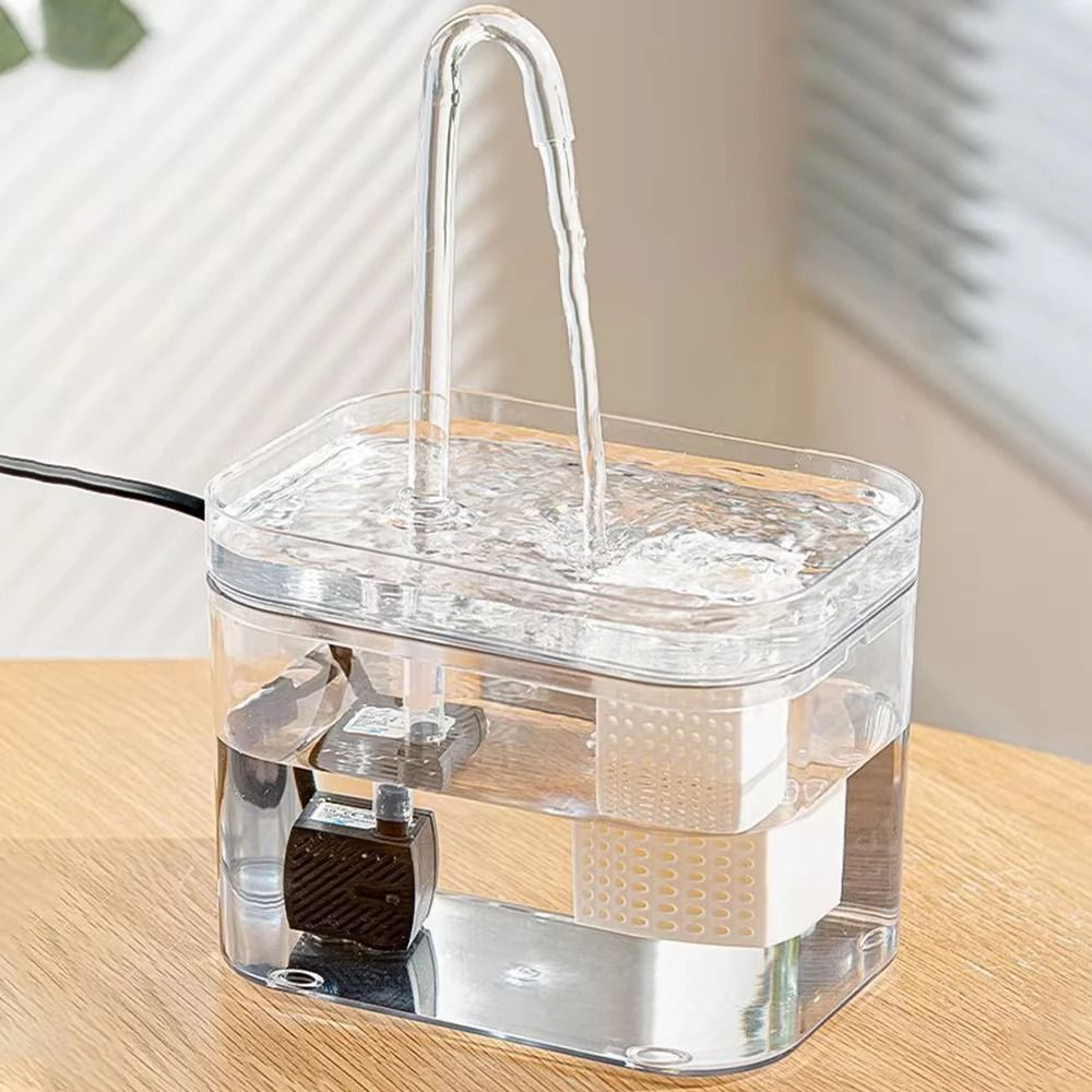 Transparent Automatic Cat Water Fountain With Circulating Filter System 3