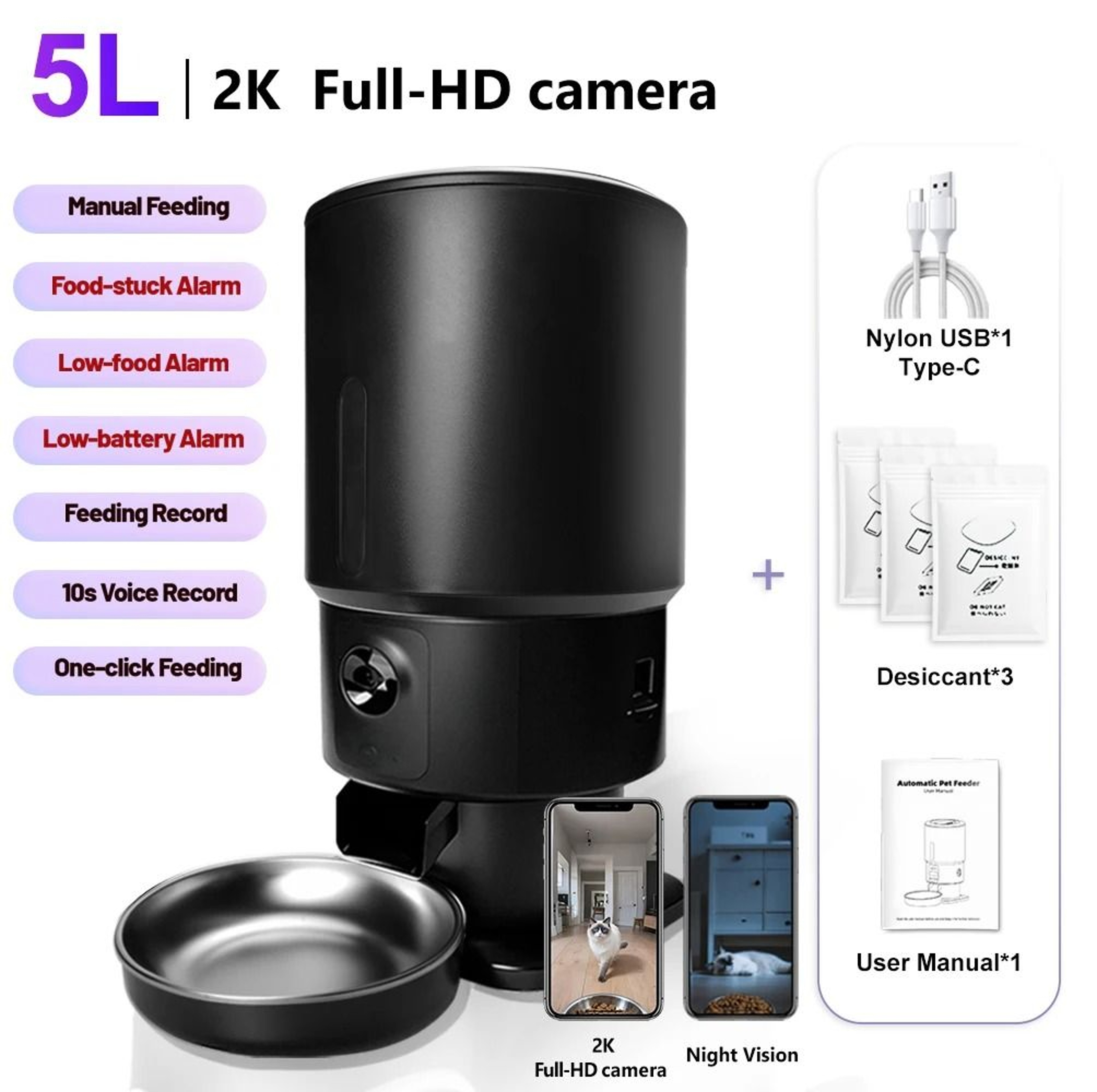 Furpipi Smart Automatic Cat Feeder With HD Camera And WiFi Control 3