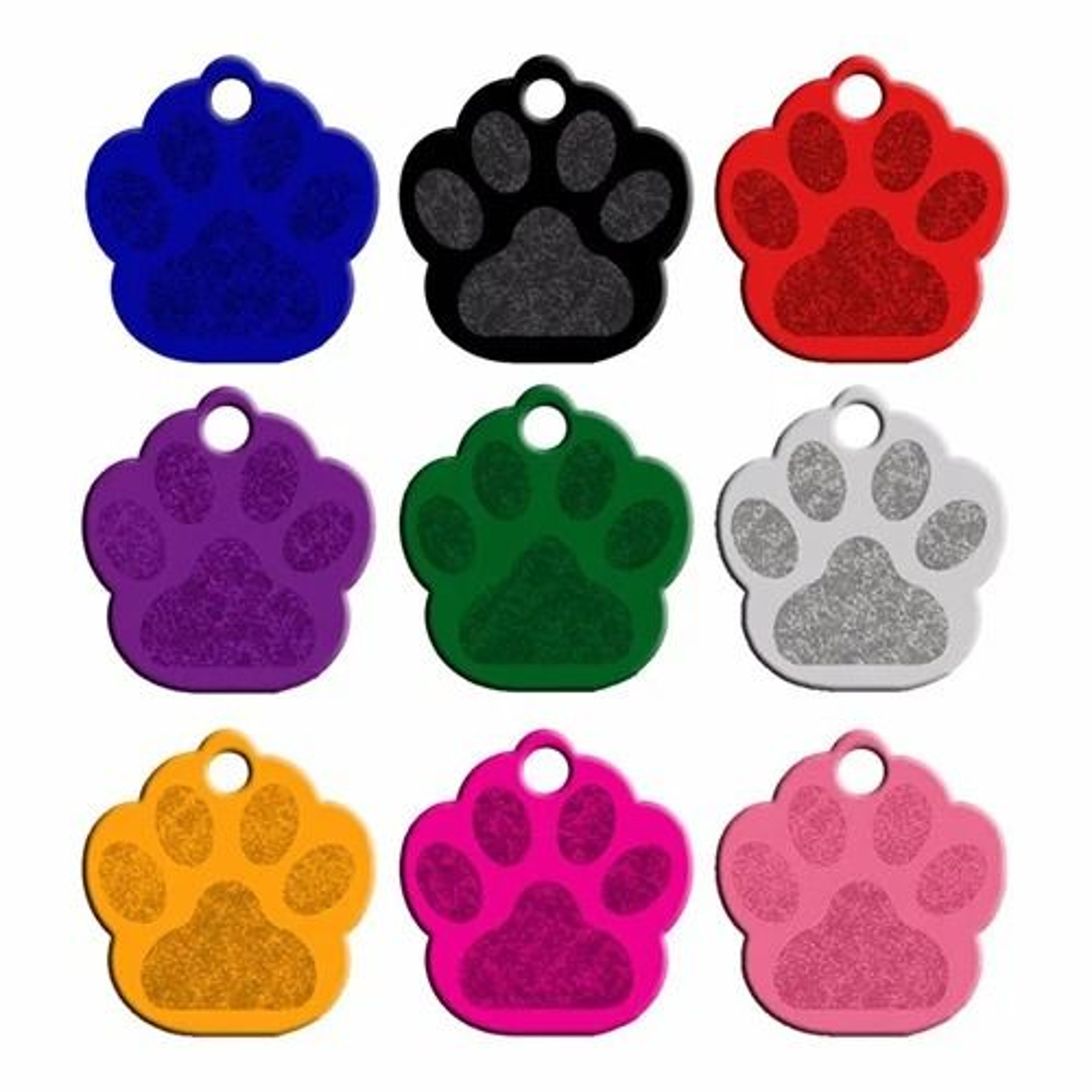 20 Piece Paw Shape Pet ID Tags For Dogs And Cats Aluminum Name Tags 11