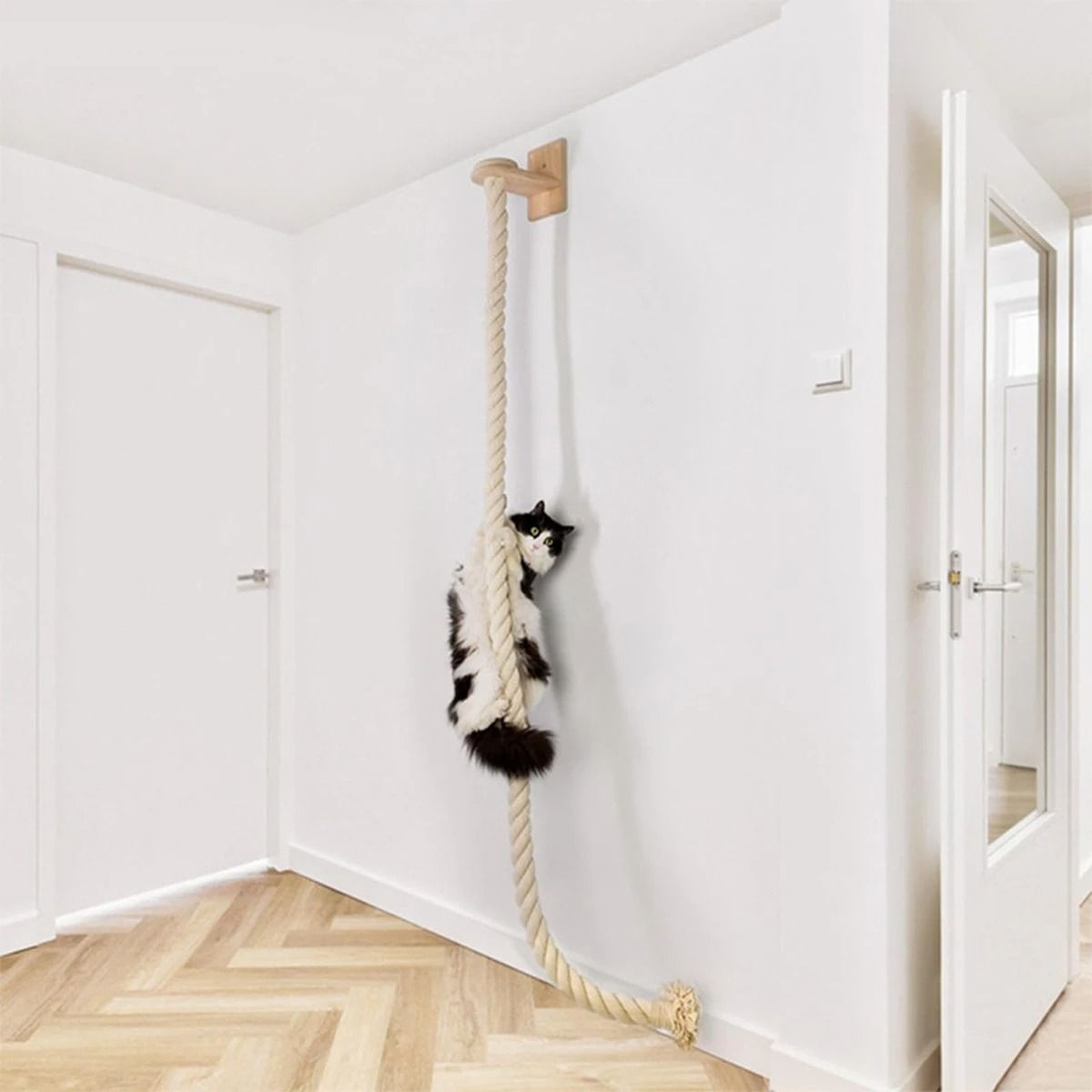 Wall Mounted Sisal Cat Climbing Tree Scratching Post Indoor Jungle Gym 7
