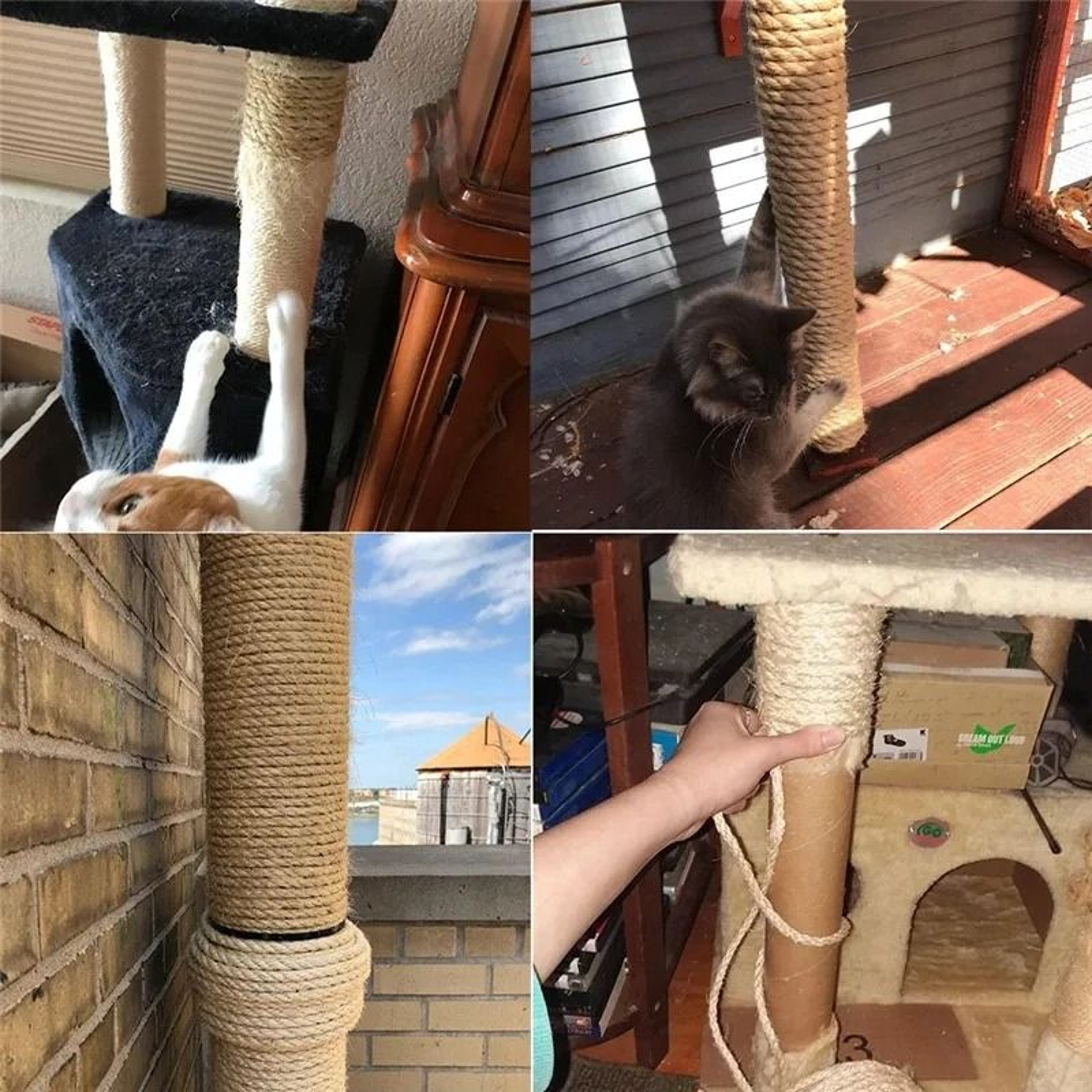 Natural Sisal Rope For Cat Scratching Posts DIY Cat Tree Repair Rope 11