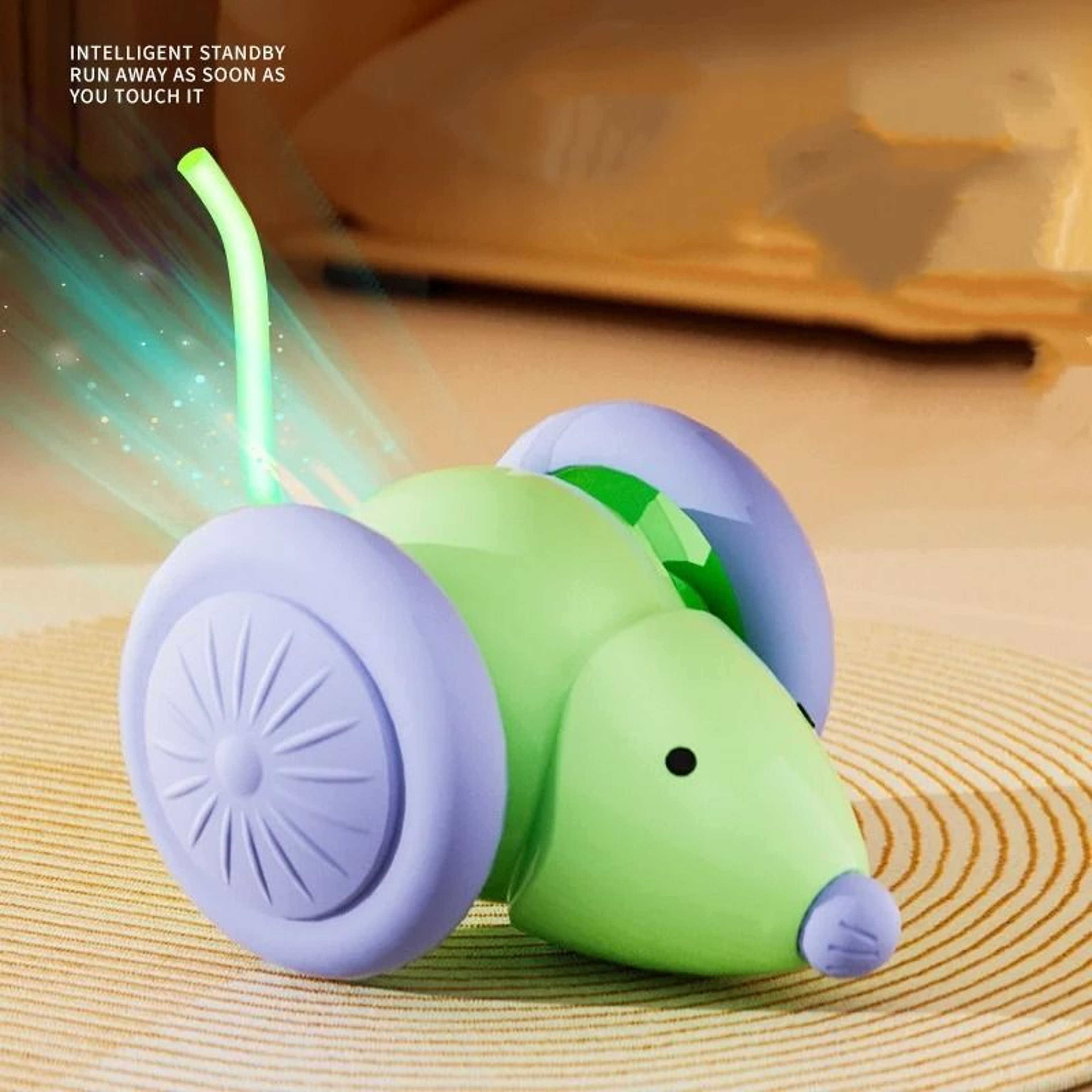 Smart Interactive Cat Teaser Toy With Feather Bell And Automatic UFO Wand For Indoor Cats 1