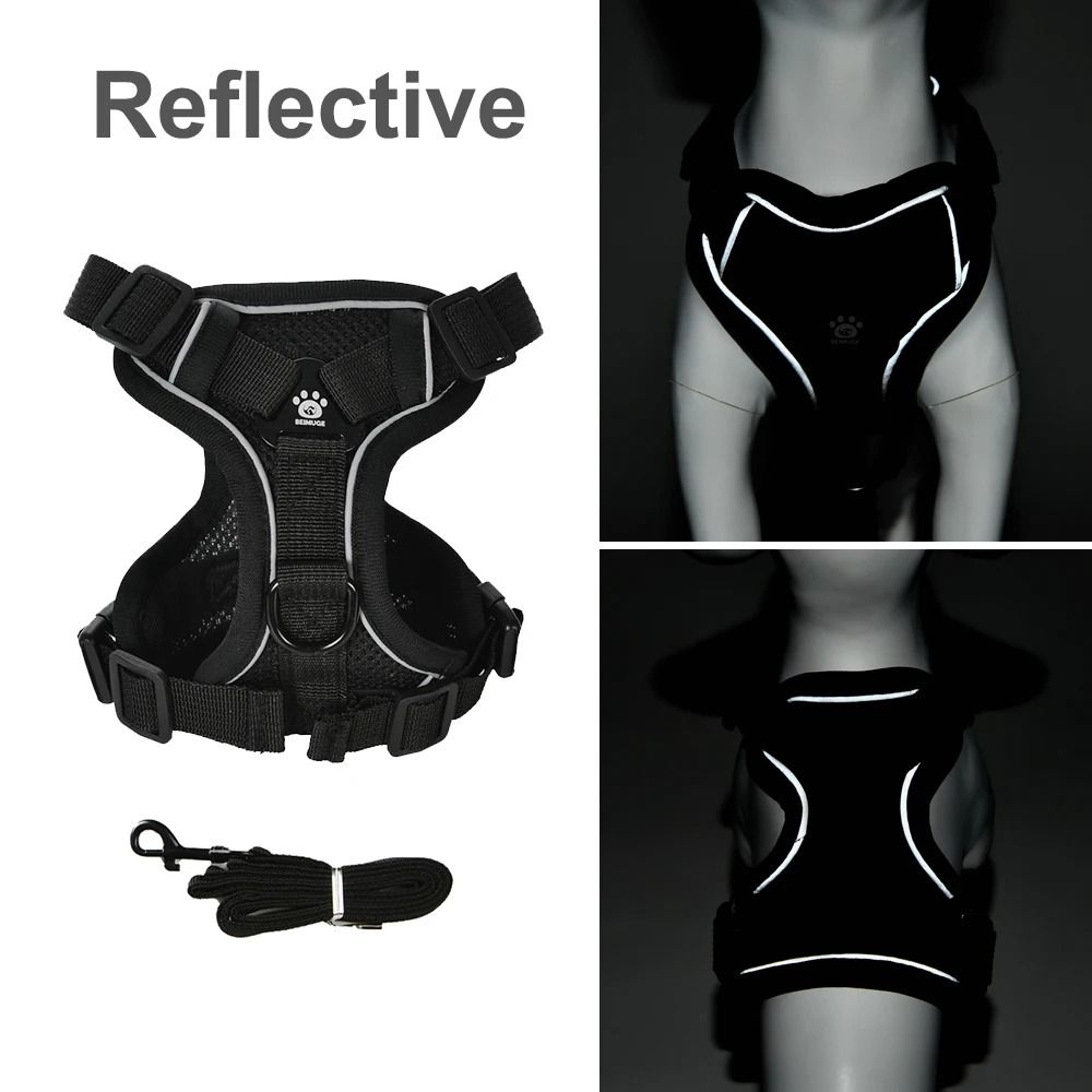 Reflective Breathable Pet Harness Leash Set For Small And Medium Dogs And Cats 7