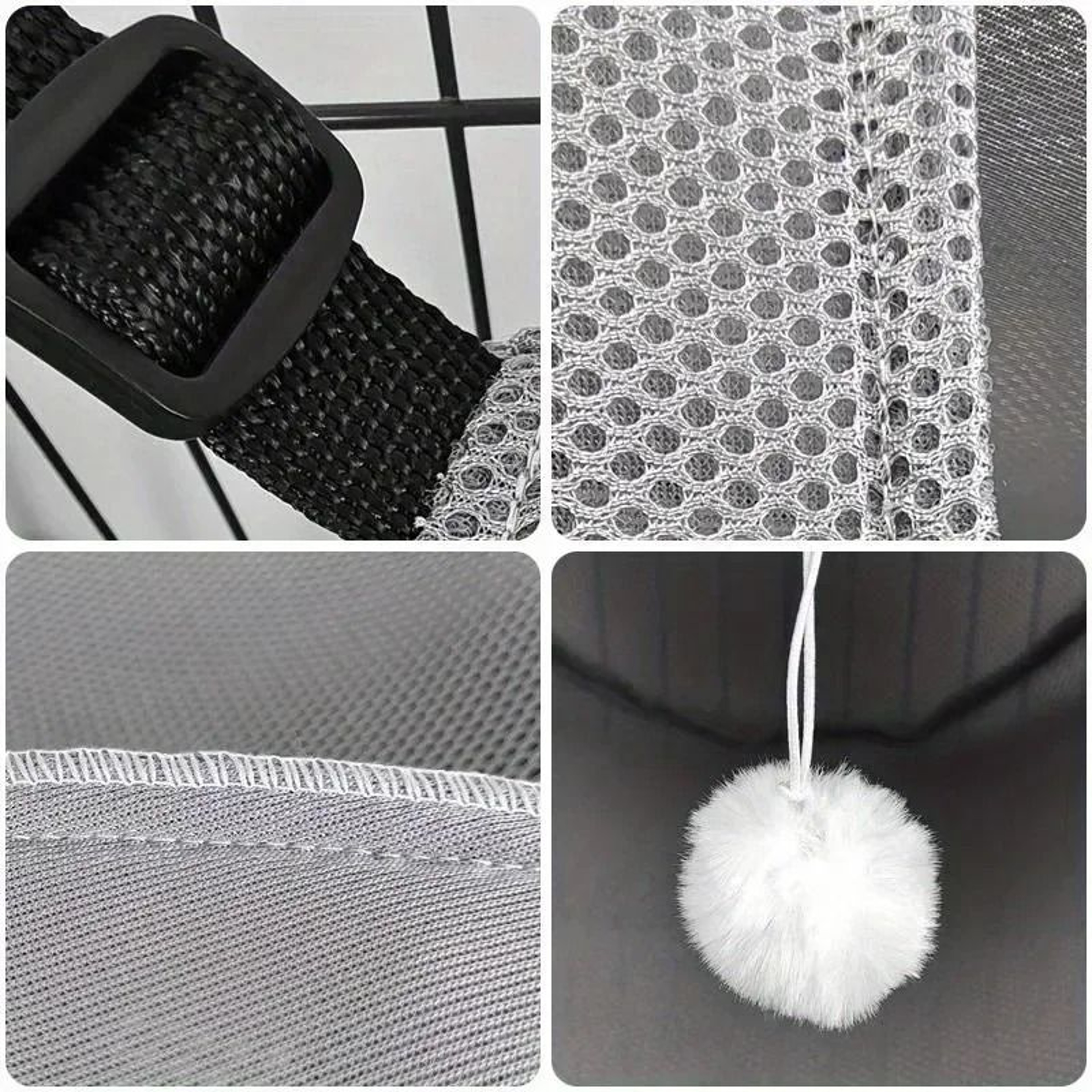 Breathable Mesh Cat Hammock Adjustable Hanging Pet Bed With Metal Frame 6