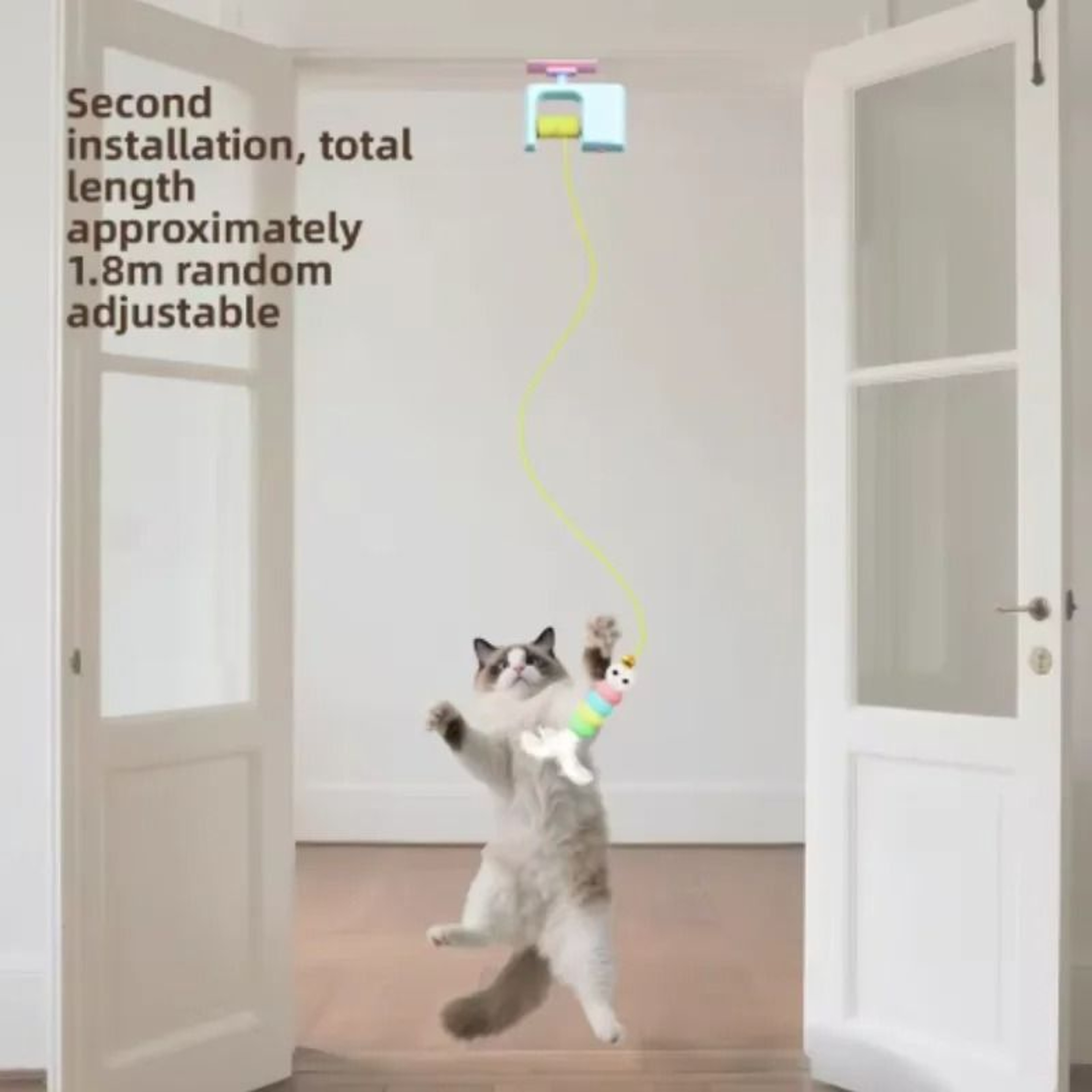 Smart Interactive Cat Toy Door Hanging Electric Teaser With Scratch Rope For Indoor Cats 10