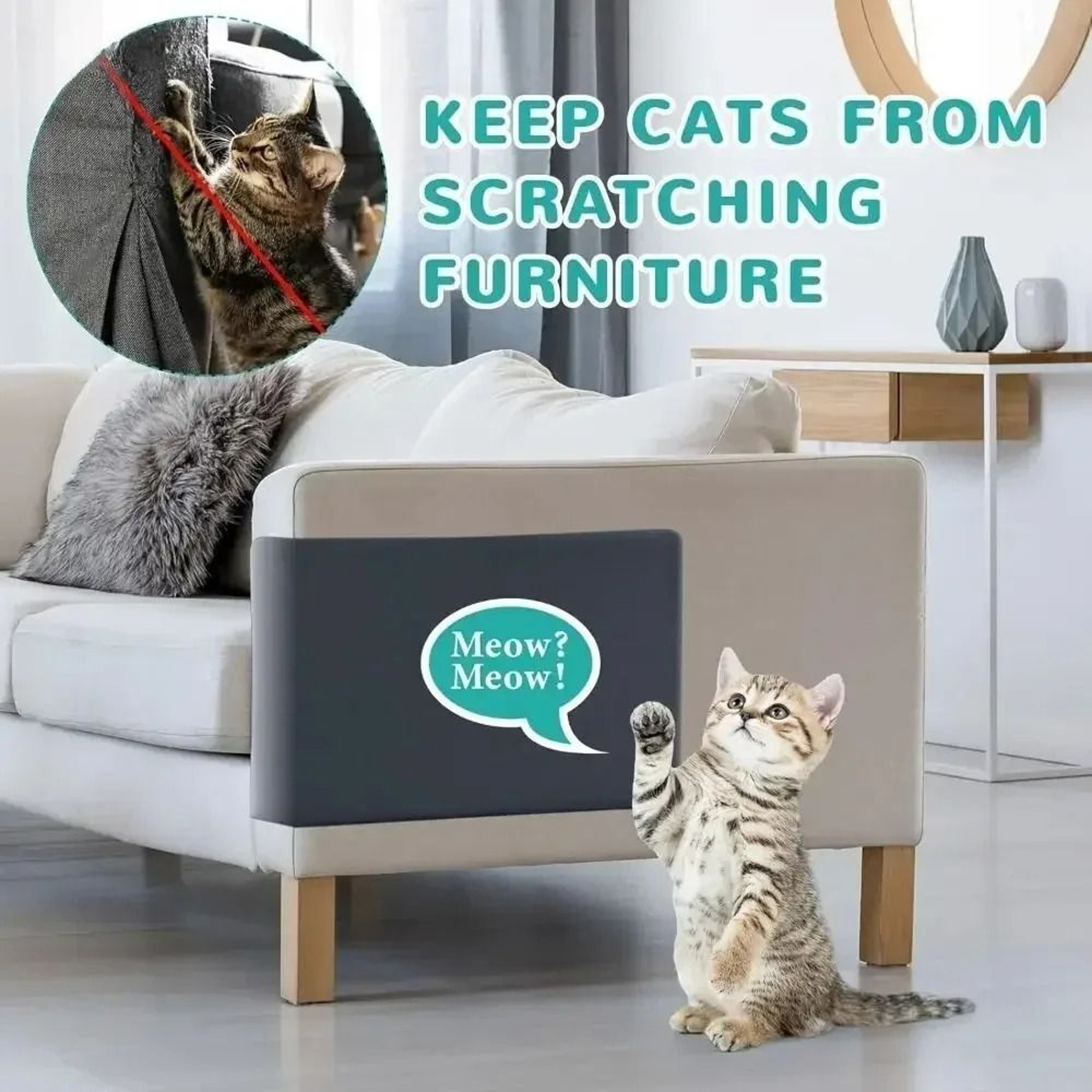 DIY Self Adhesive Cat Scratch Board Carpet Sofa Protector For Walls And Furniture 14