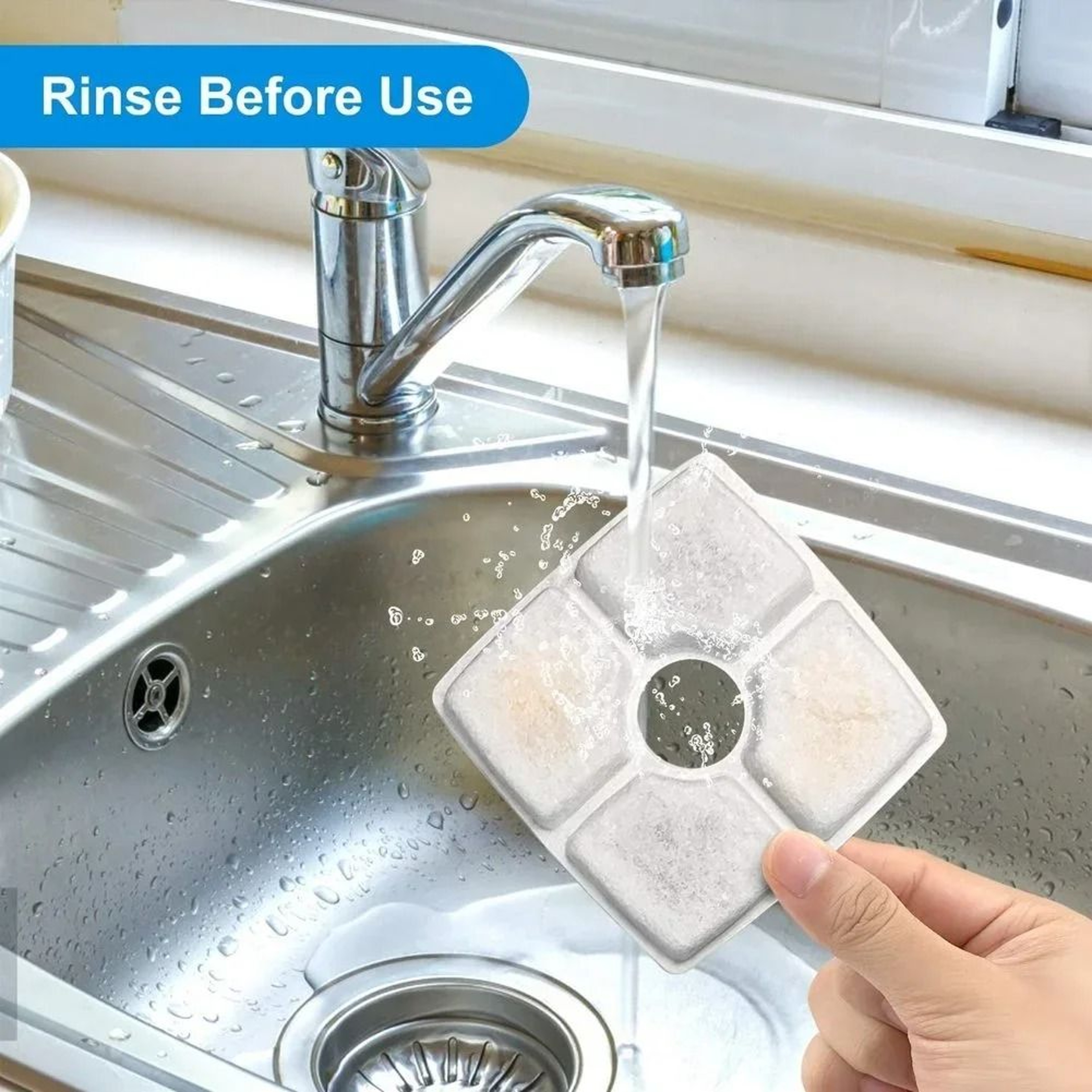 Activated Carbon Cat Water Fountain Filter Replacement Set For Square Pet Drinking Fountain 8