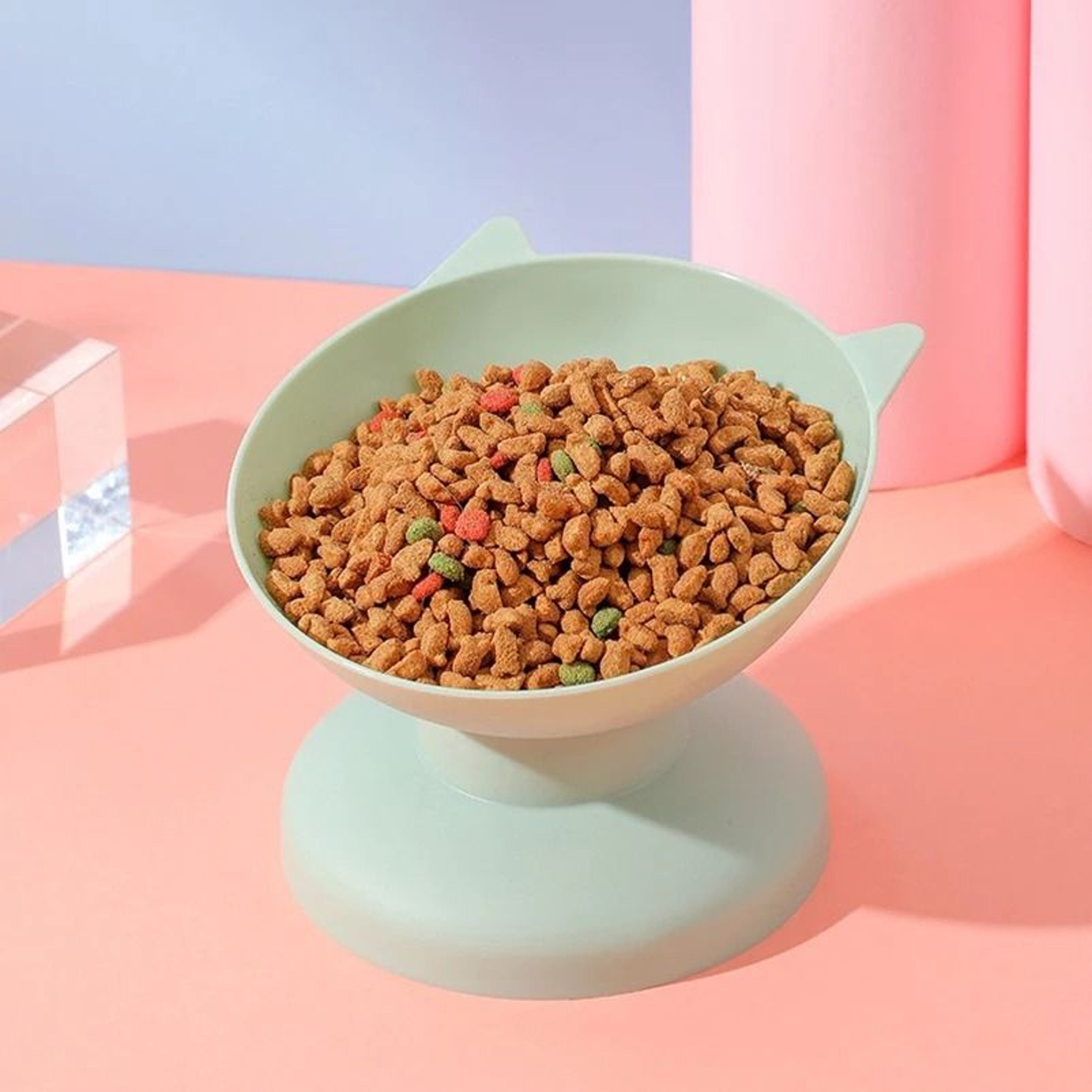 Elevated Cat Food Bowl 45 Degree Tilted Anti Spill Pet Feeding Bowl For Cats And Small Dogs 3