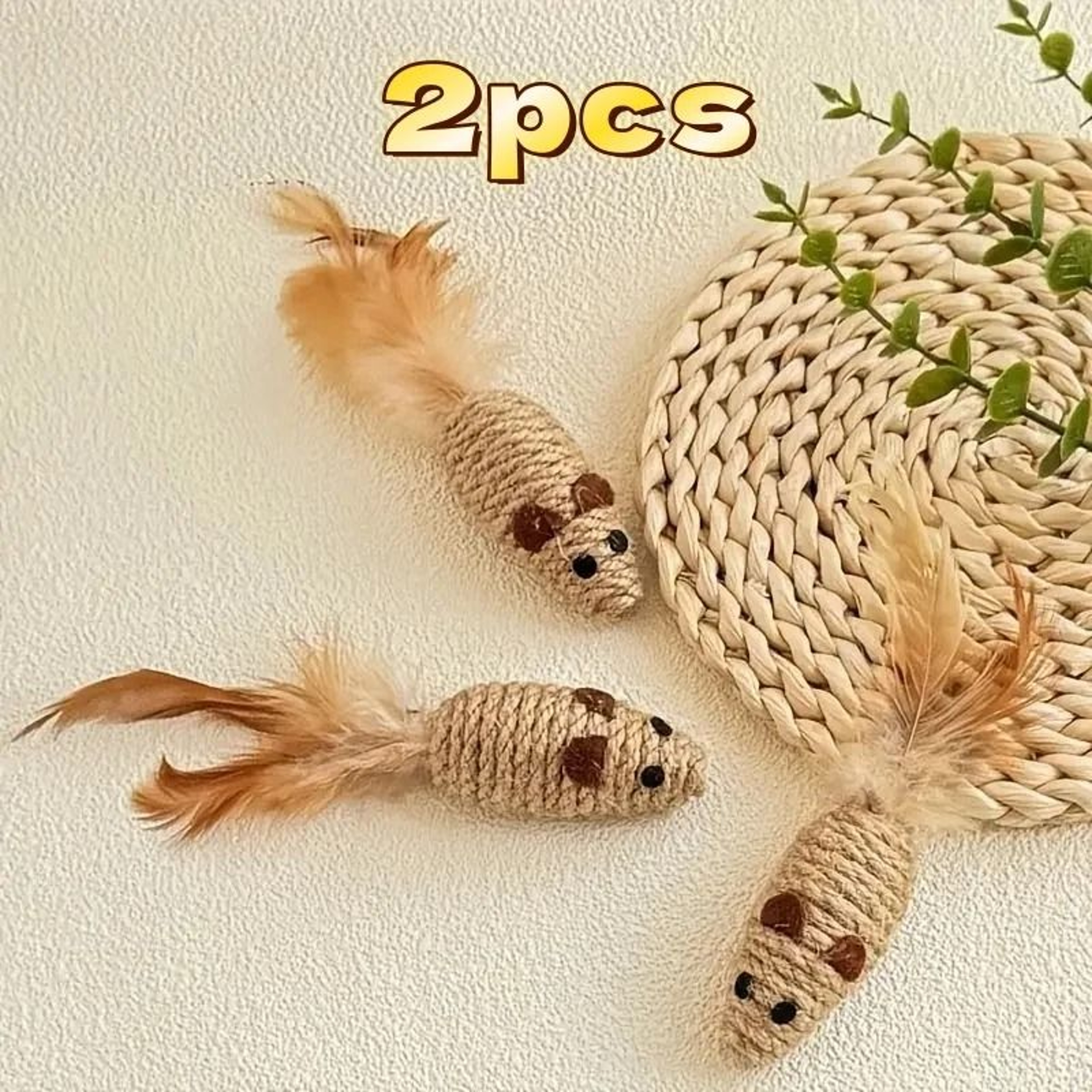 2 Pack Interactive Cat Toys Bite Resistant Mouse Toys With Feather Tail For Cats And Kittens 1