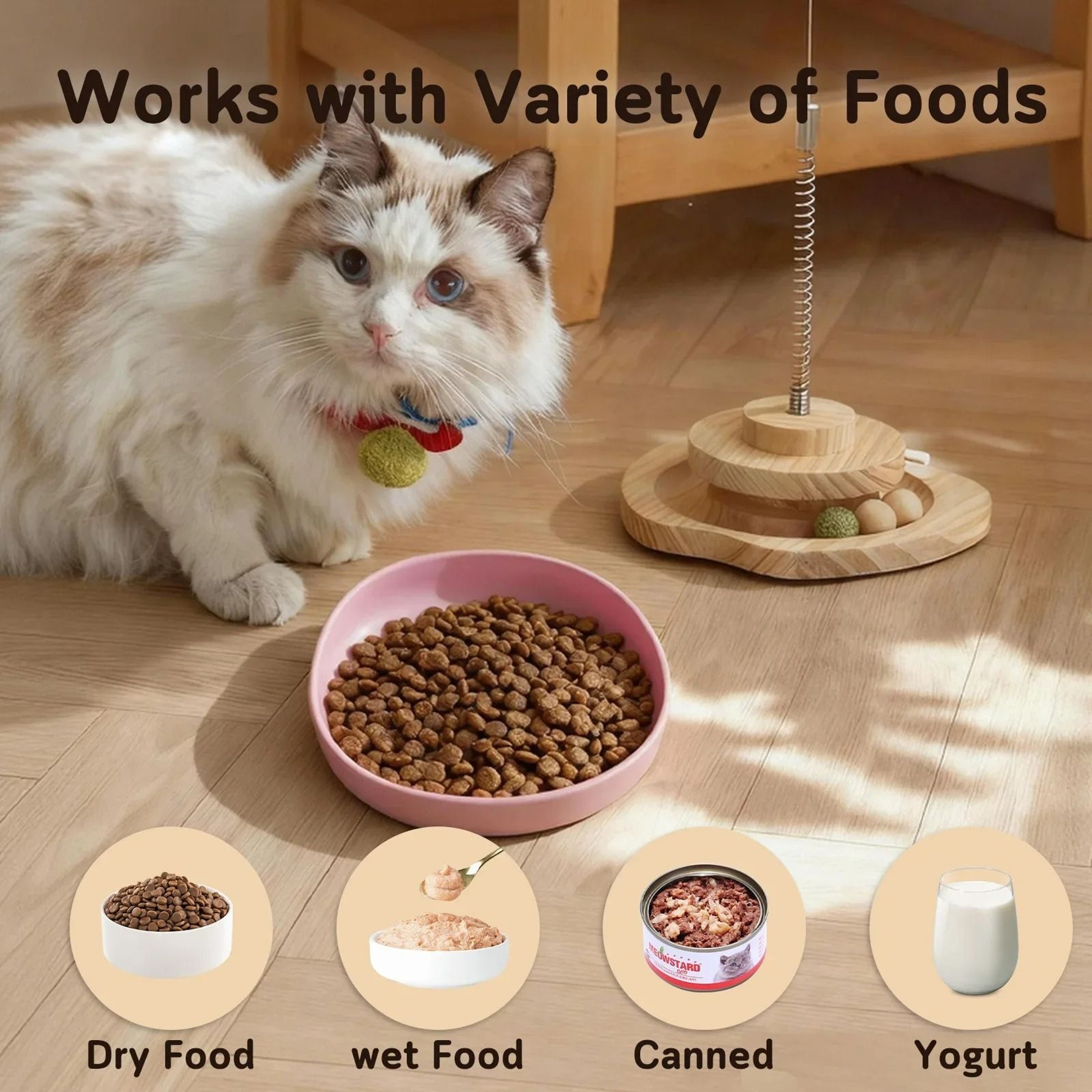 2 Piece Whisker Friendly Cat Bowls Wide Shallow Silicone Non Spill Pet Feeding Plates 11