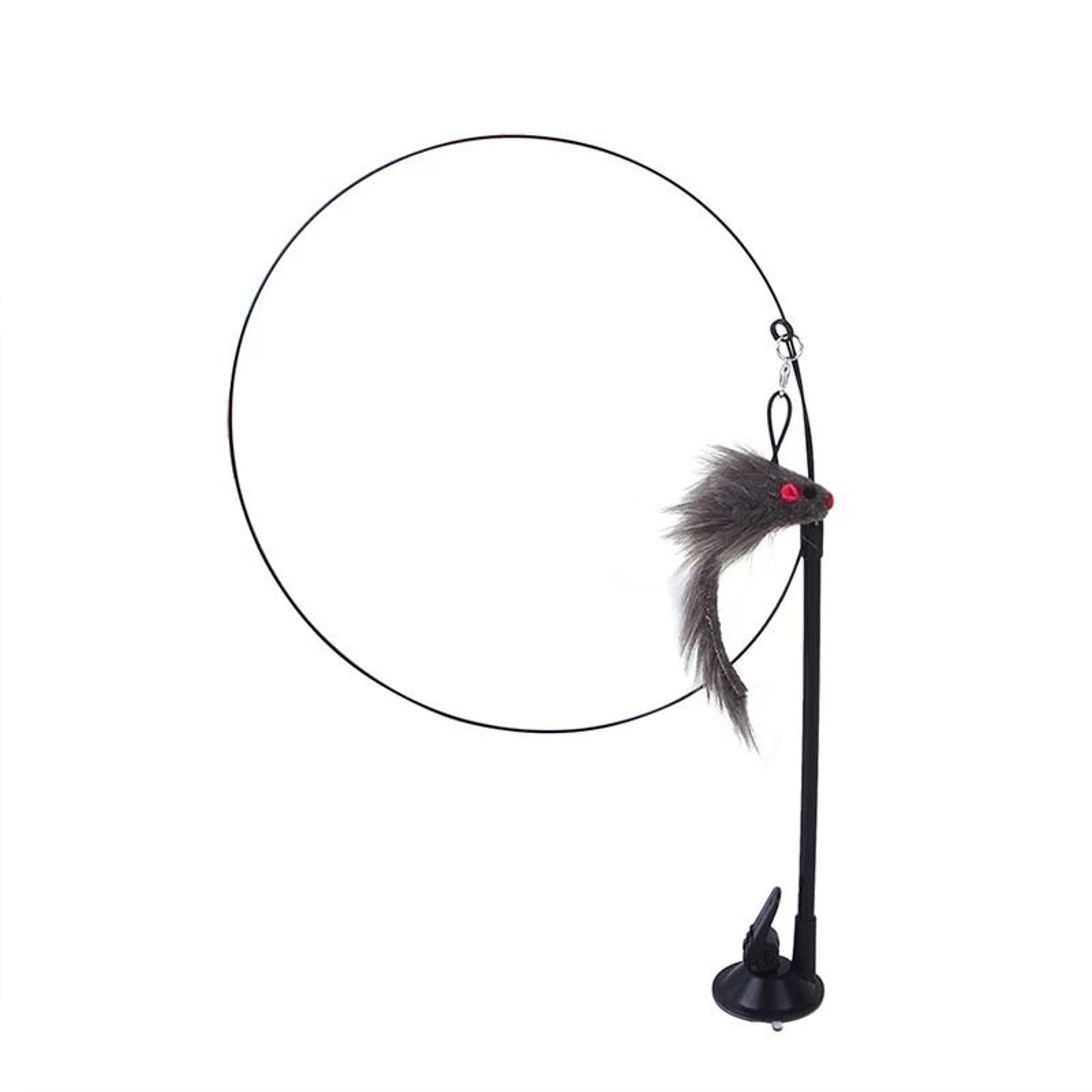 Interactive Feather Bird Cat Wand Toy With Bell Suction Cup Teaser For Indoor Cats And Kittens 3