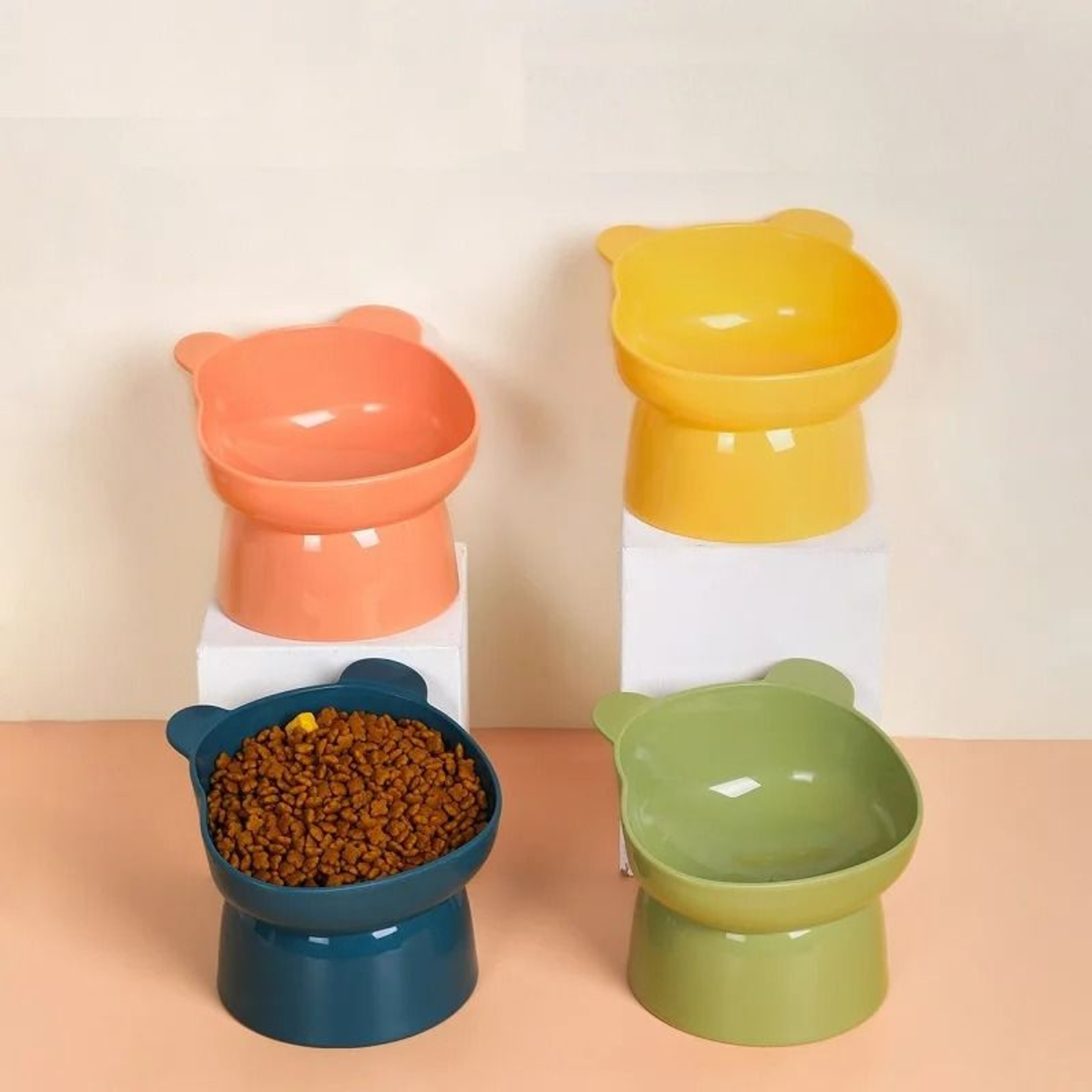 Elevated Cat Bowls Anti Vomiting Tilted Feeder And Waterer Set 5