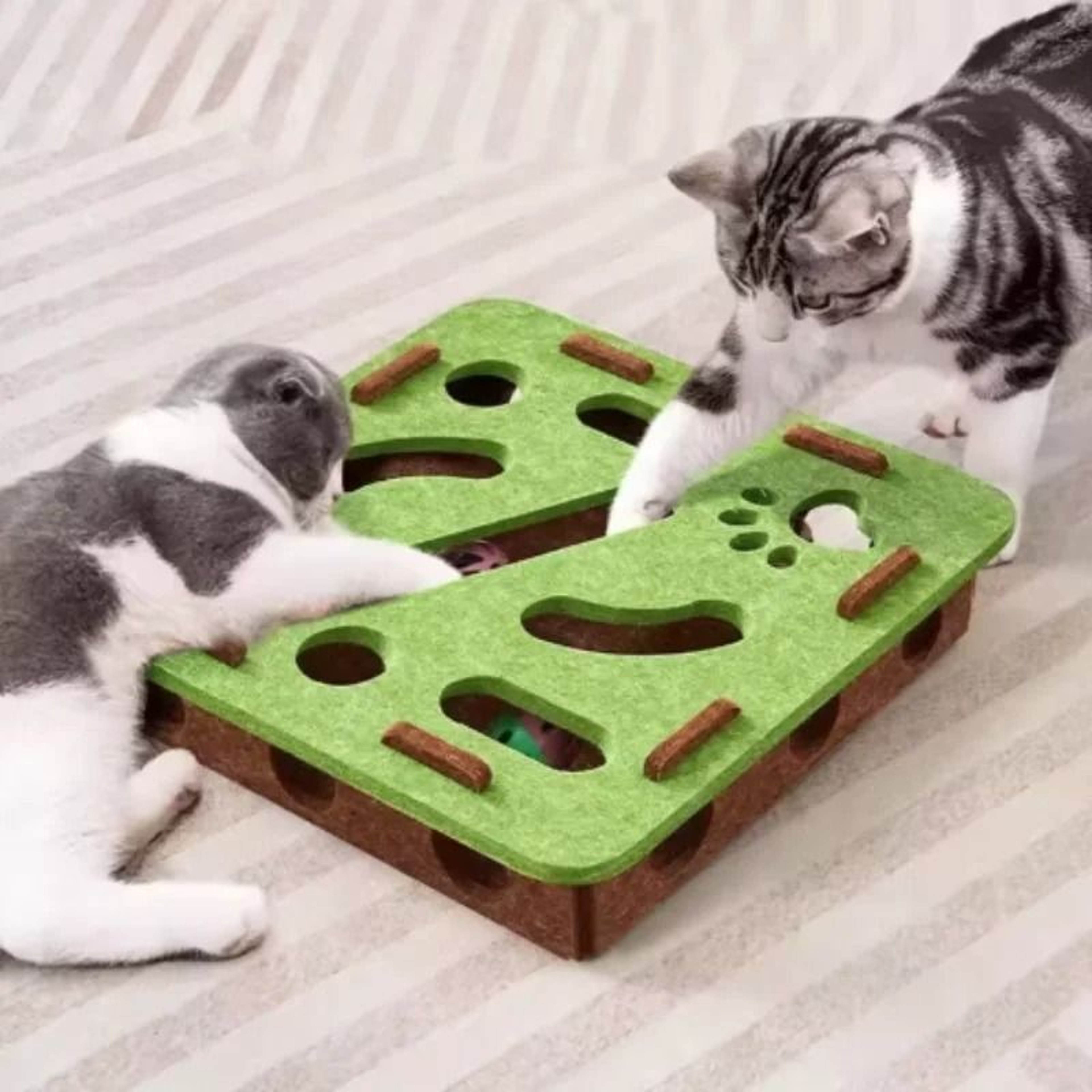 Interactive Felt Cat Maze Puzzle Toy With Bell Balls 10
