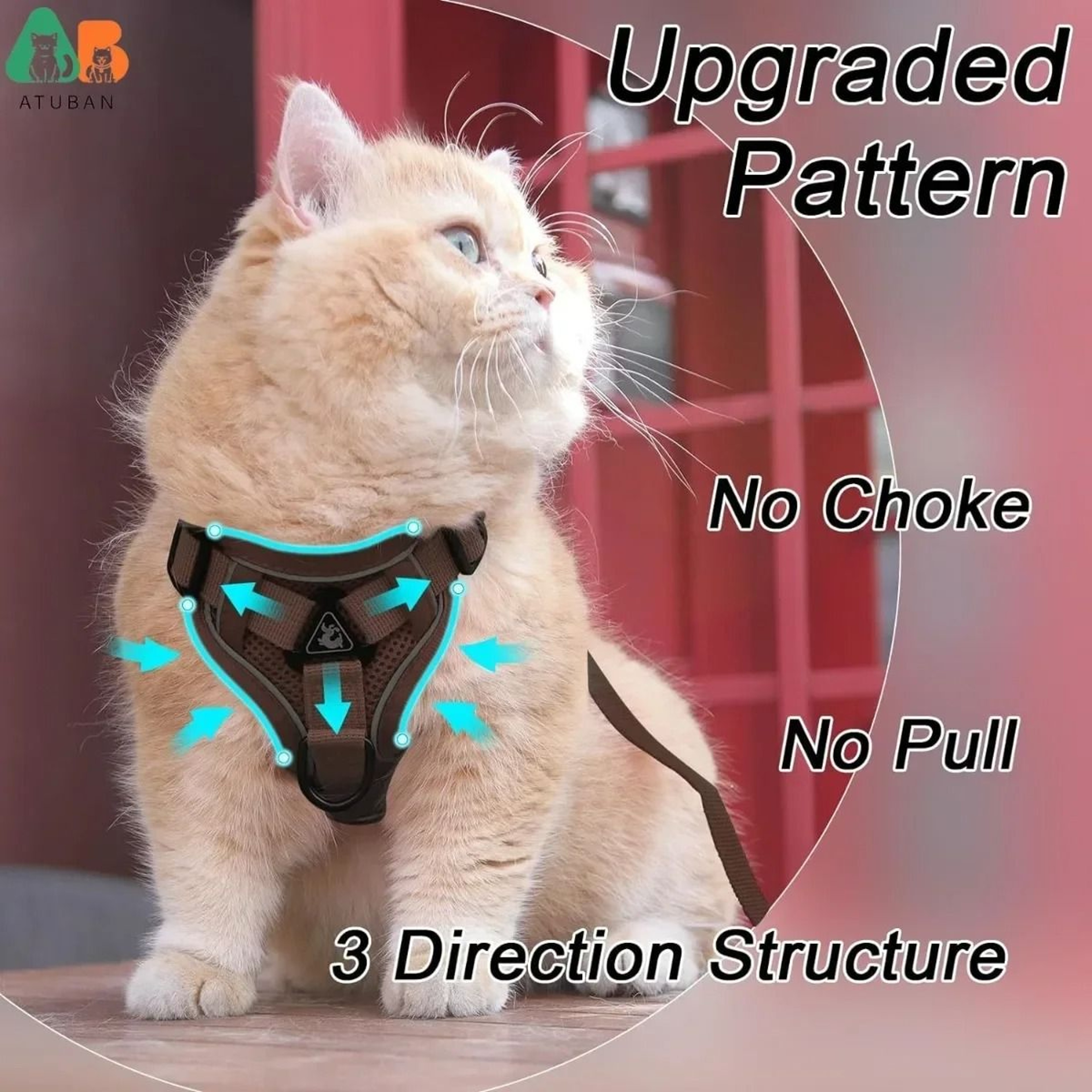 Adjustable Reflective Cat Harness And Leash Set 7