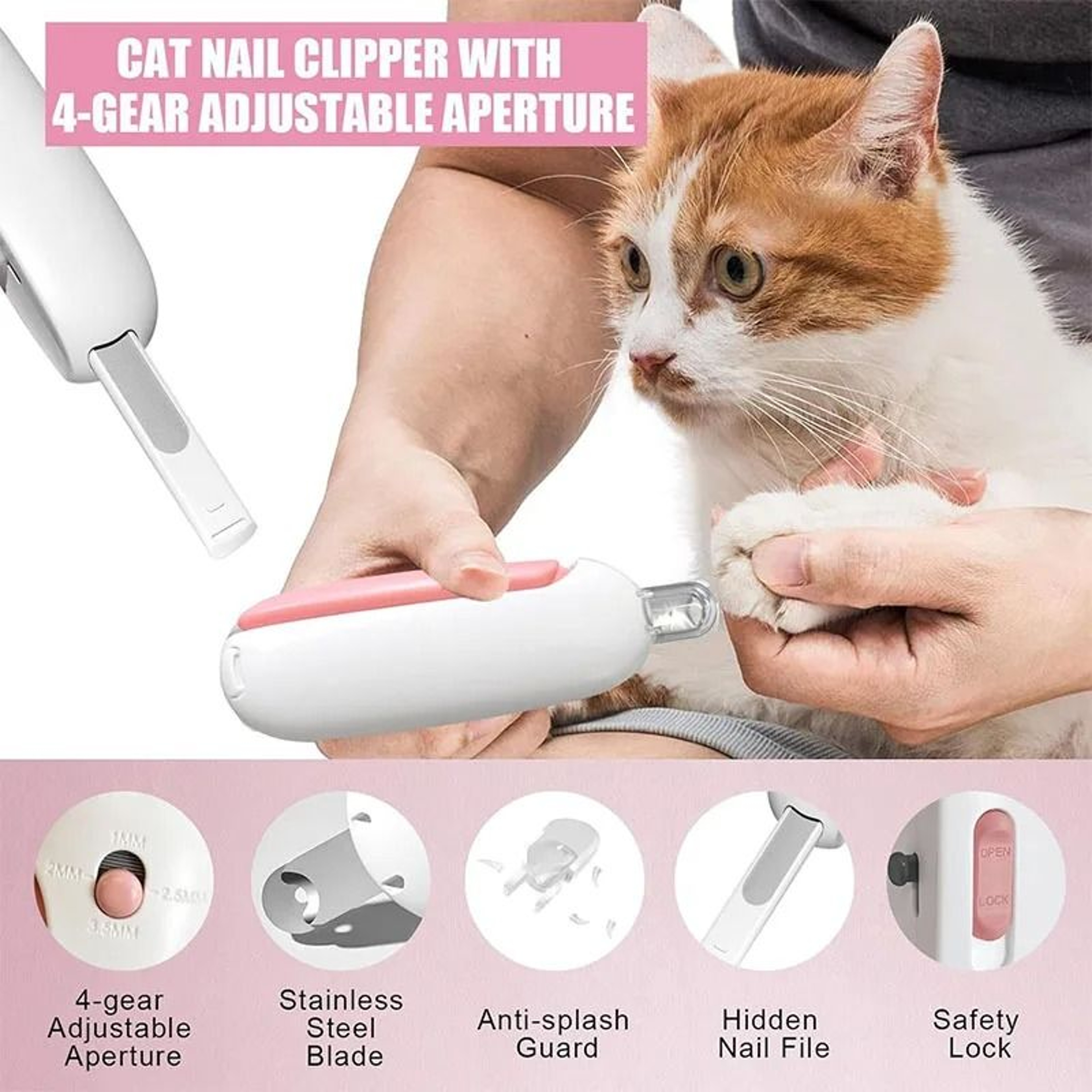 Adjustable Pet Nail Clipper With File For Cats And Dogs 9