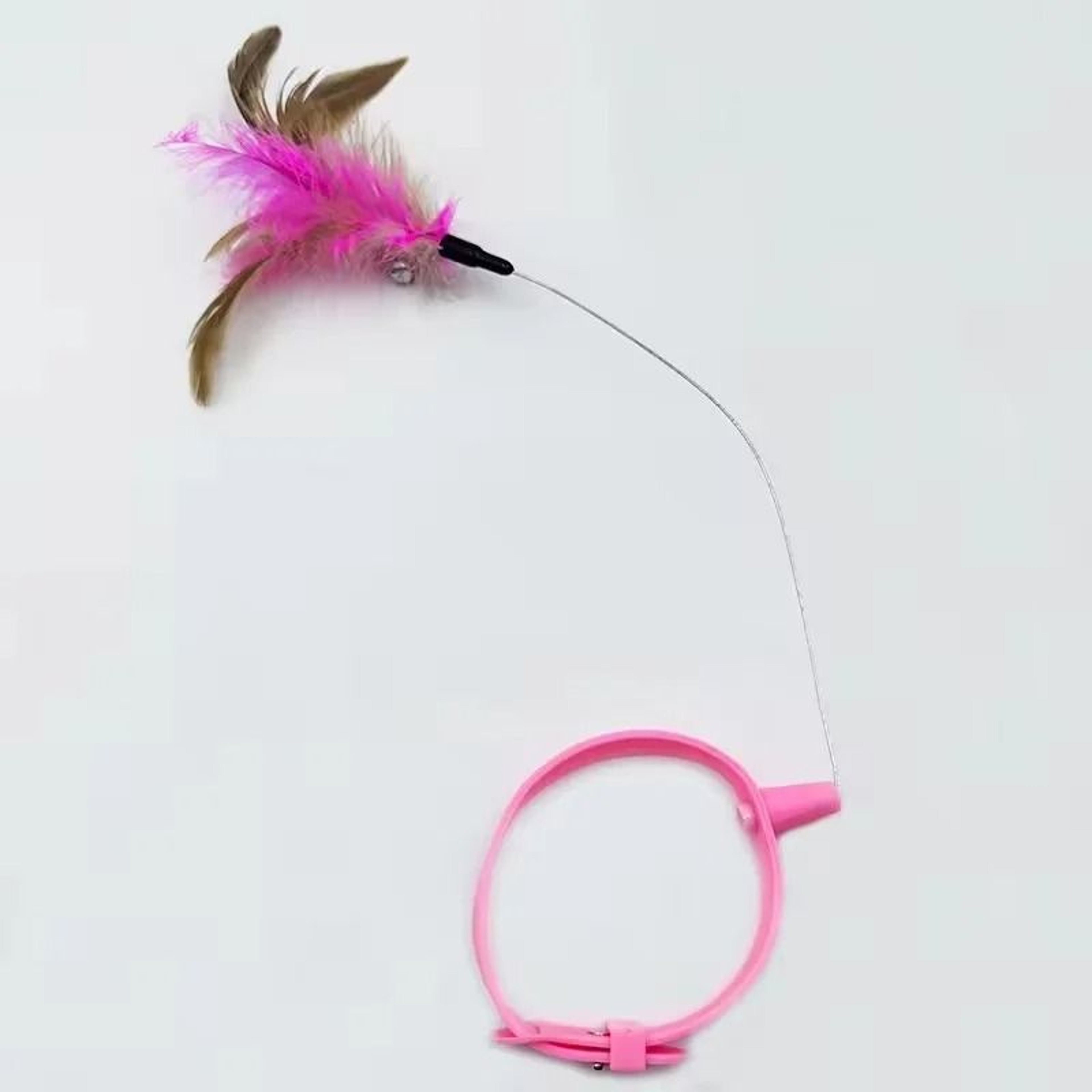 Suction Cup Cat Teaser Rod With Feather Bell For Indoor Play 2