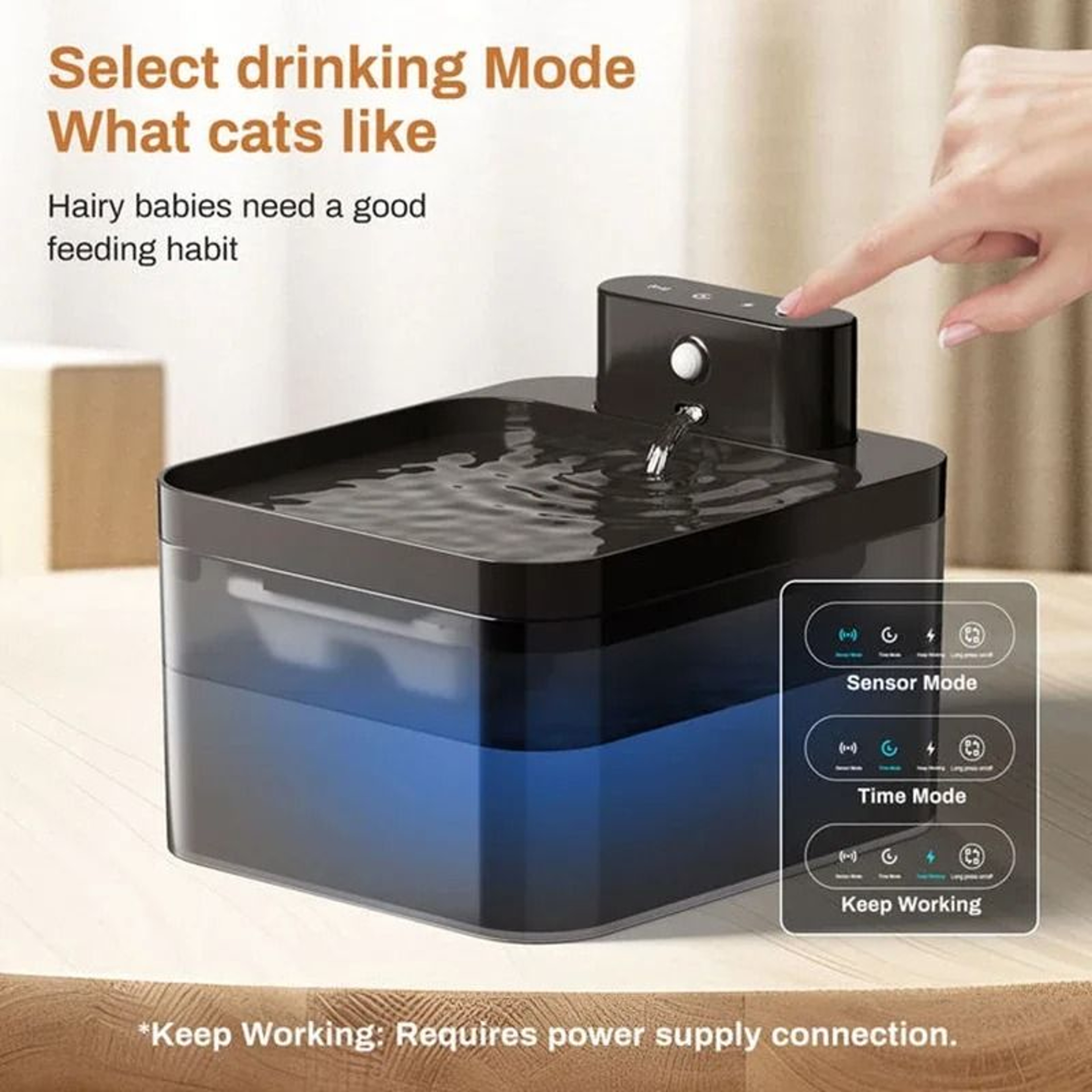 Wireless Cat Water Fountain With Sensor For Fresh Pet Hydration 10