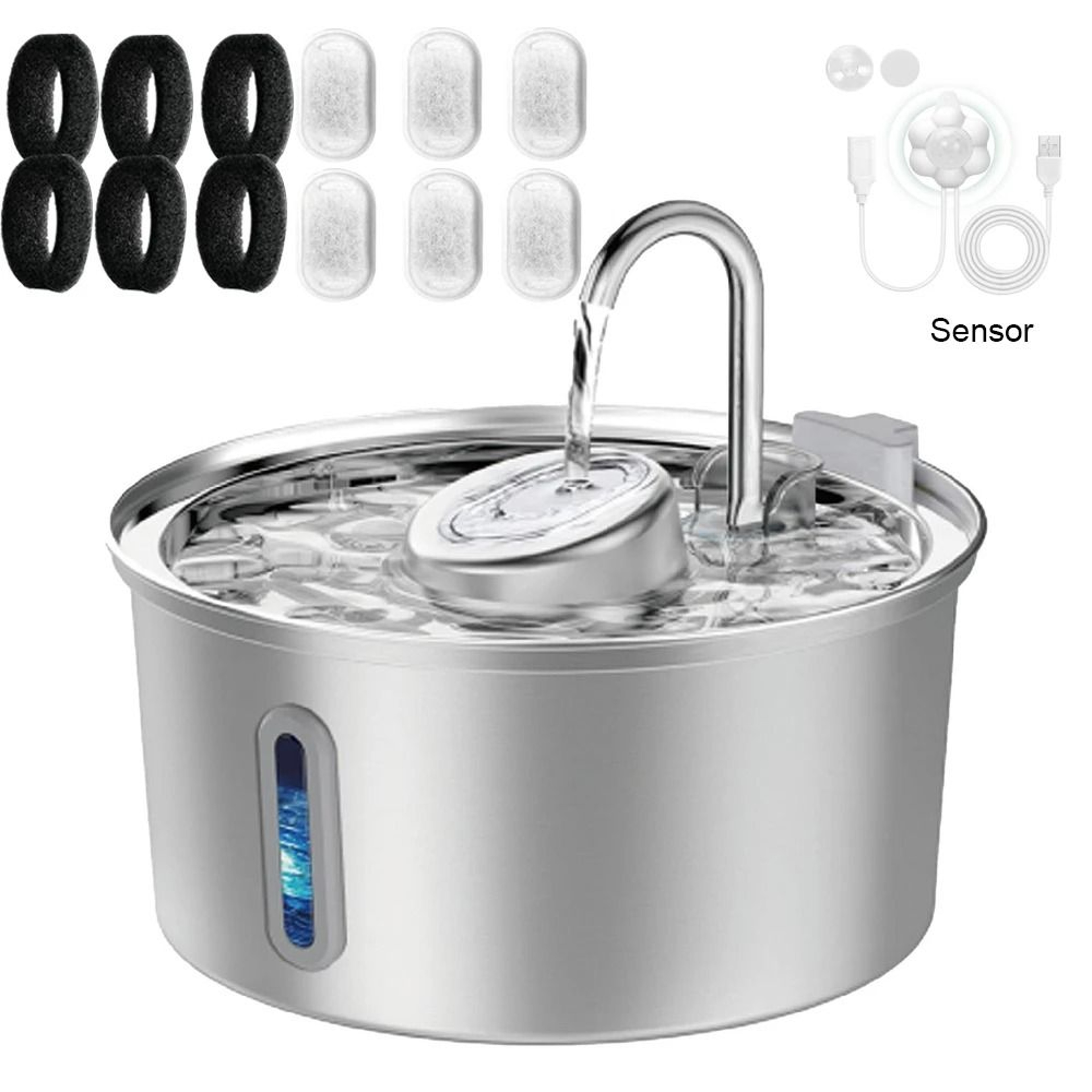 Stainless Steel Pet Water Fountain For Cats And Dogs 5