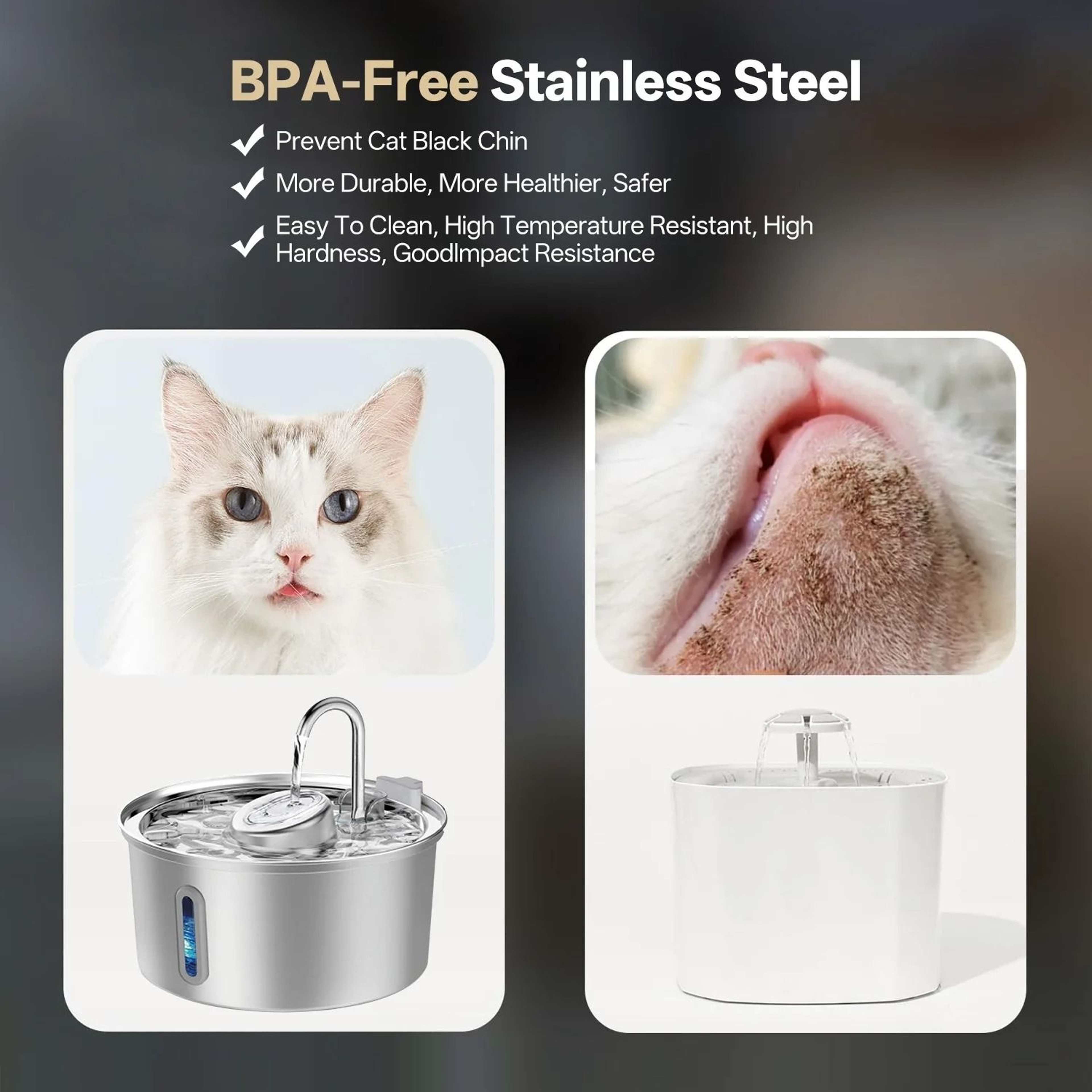 Stainless Steel Pet Water Fountain For Cats And Dogs 6