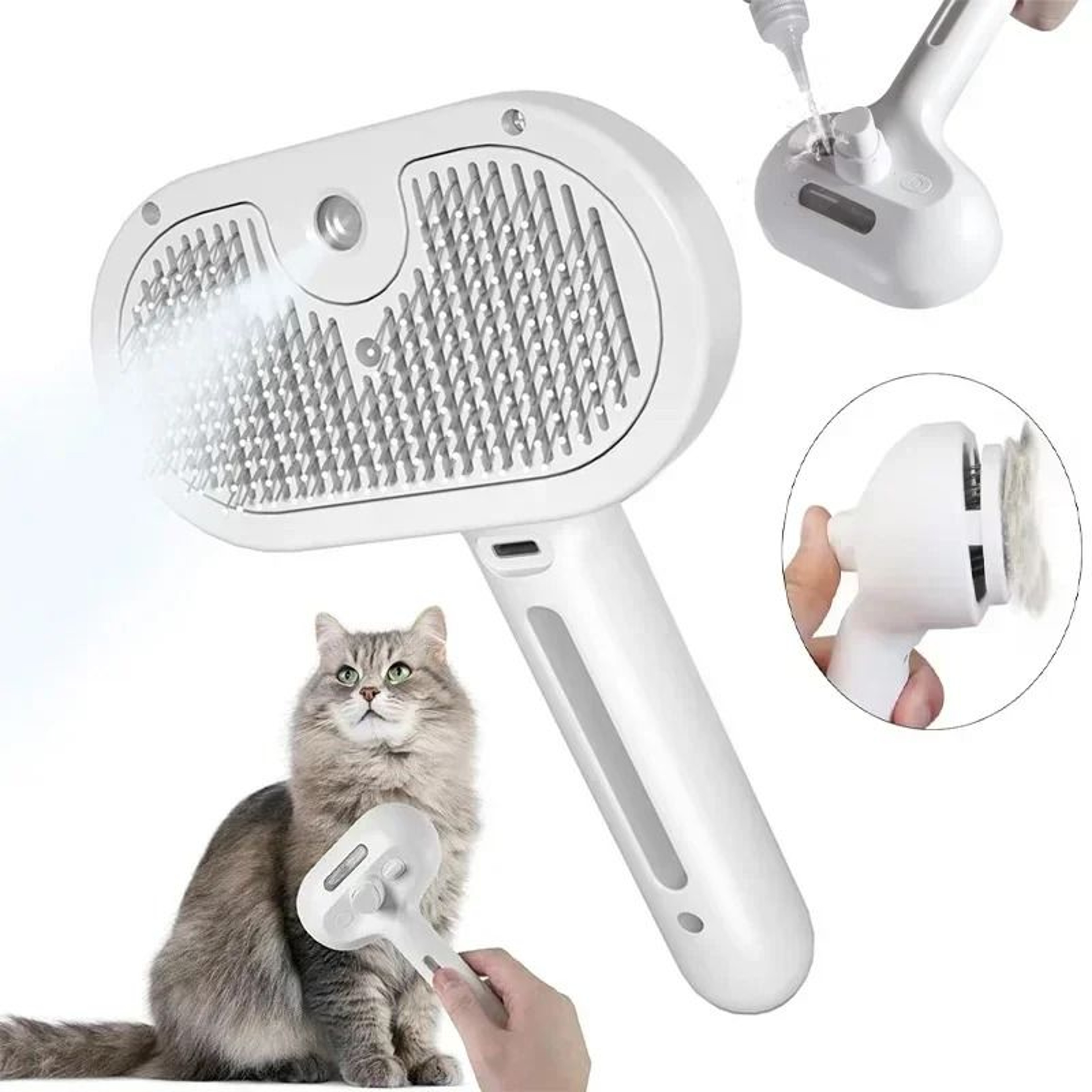 Pet Steam Brush For Cat And Dog Hair Removal 0