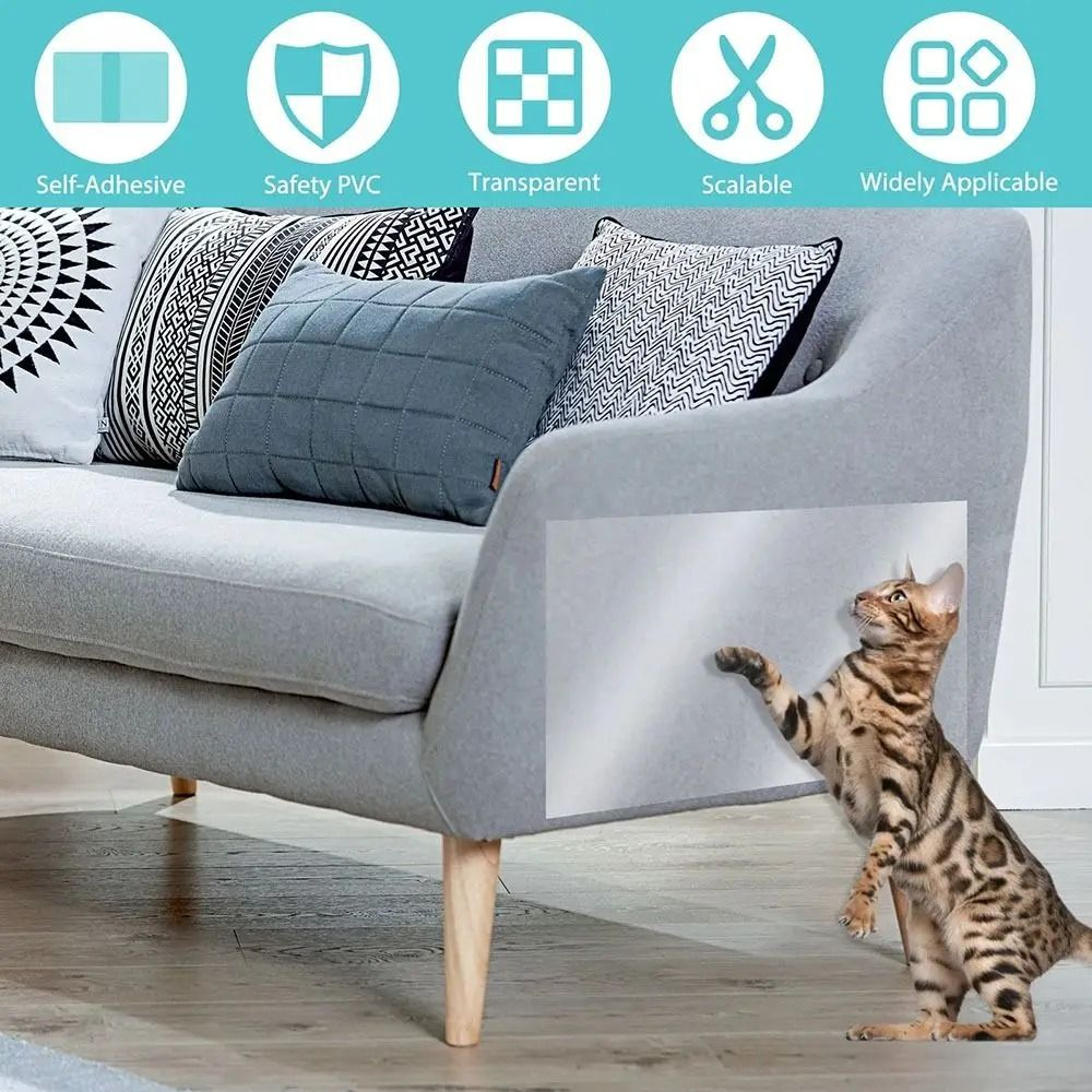 Cat Scratch Furniture Protector Tape For Couch And Sofa 8
