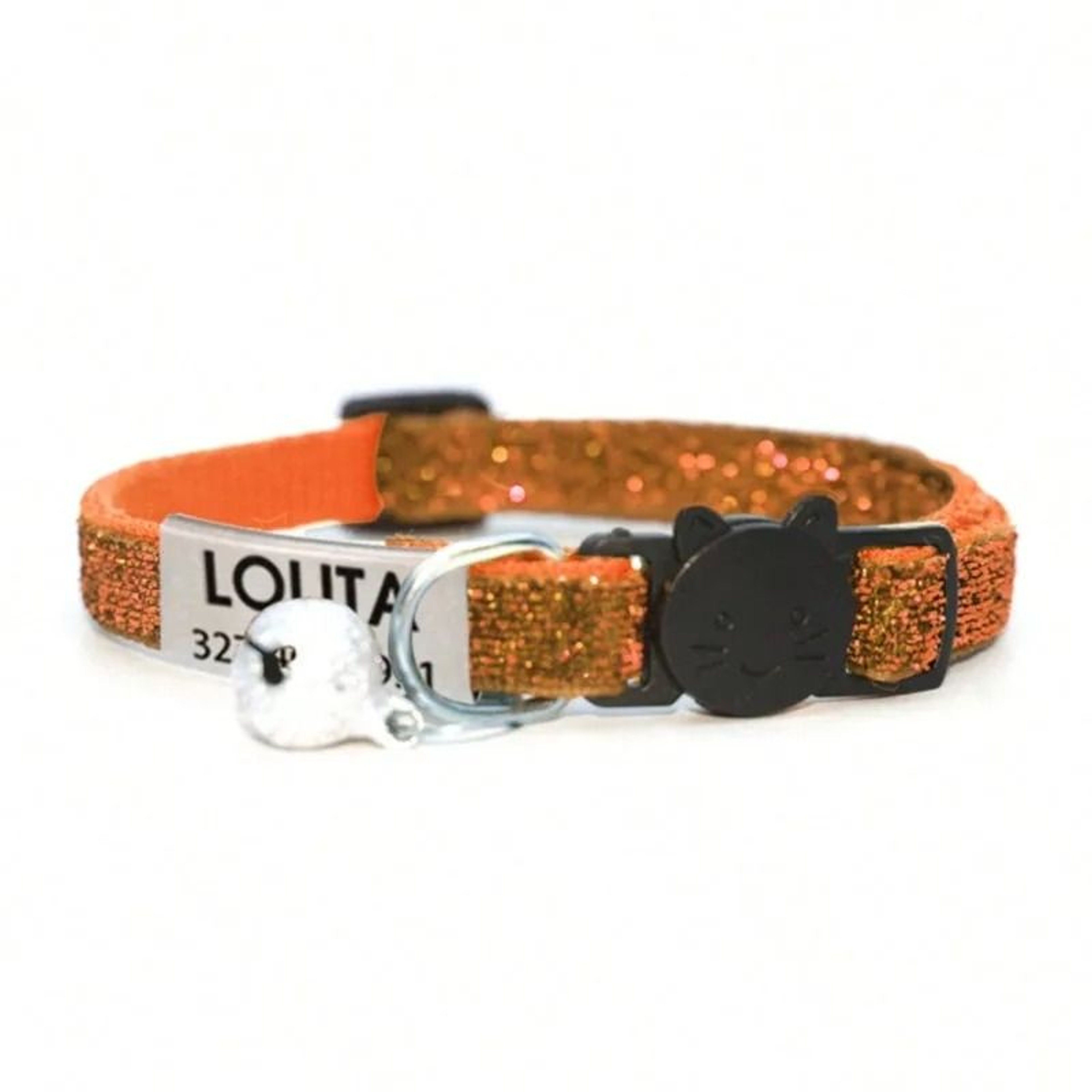 Customized Glitter Cat Collar With Engraved ID Tag 10