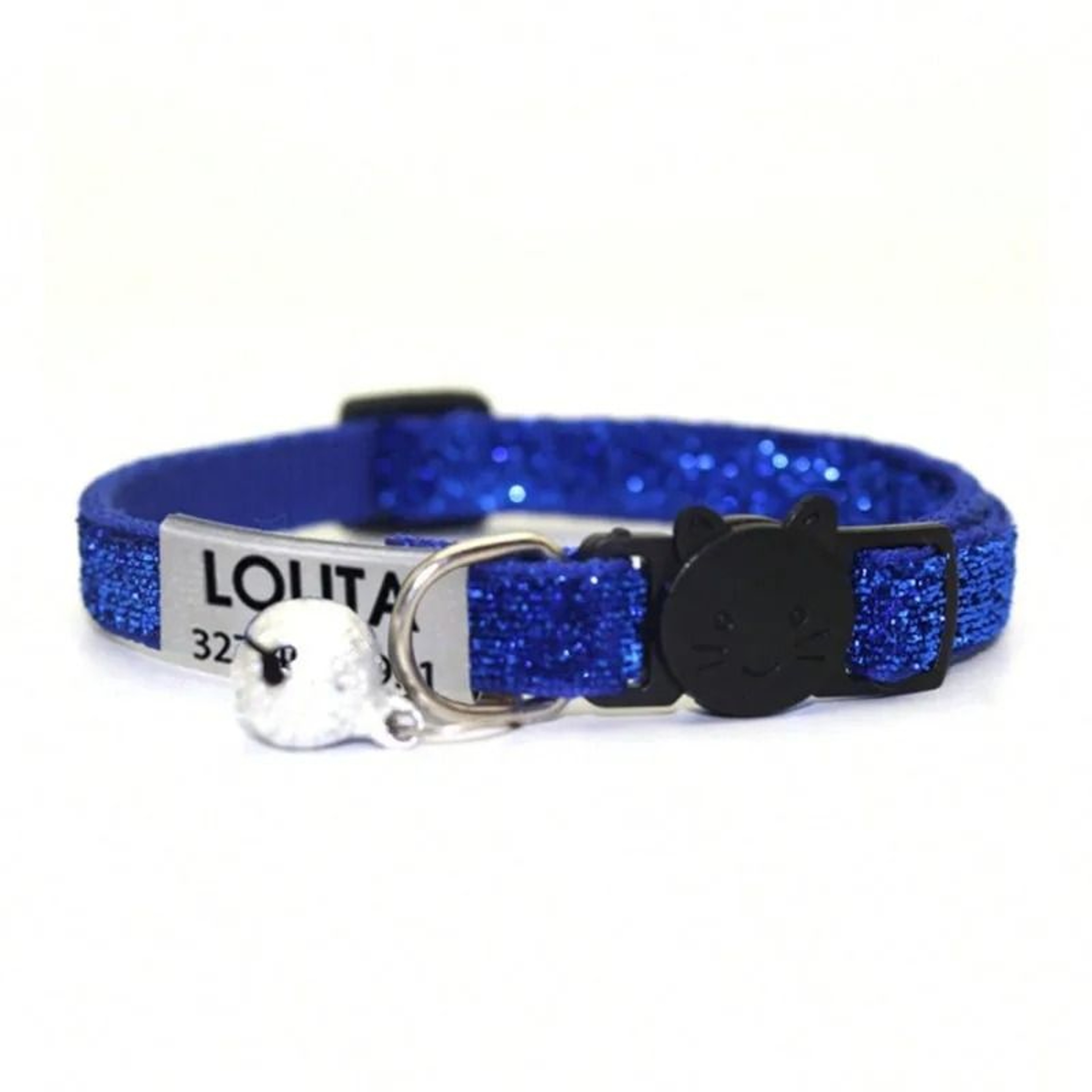 Customized Glitter Cat Collar With Engraved ID Tag 5