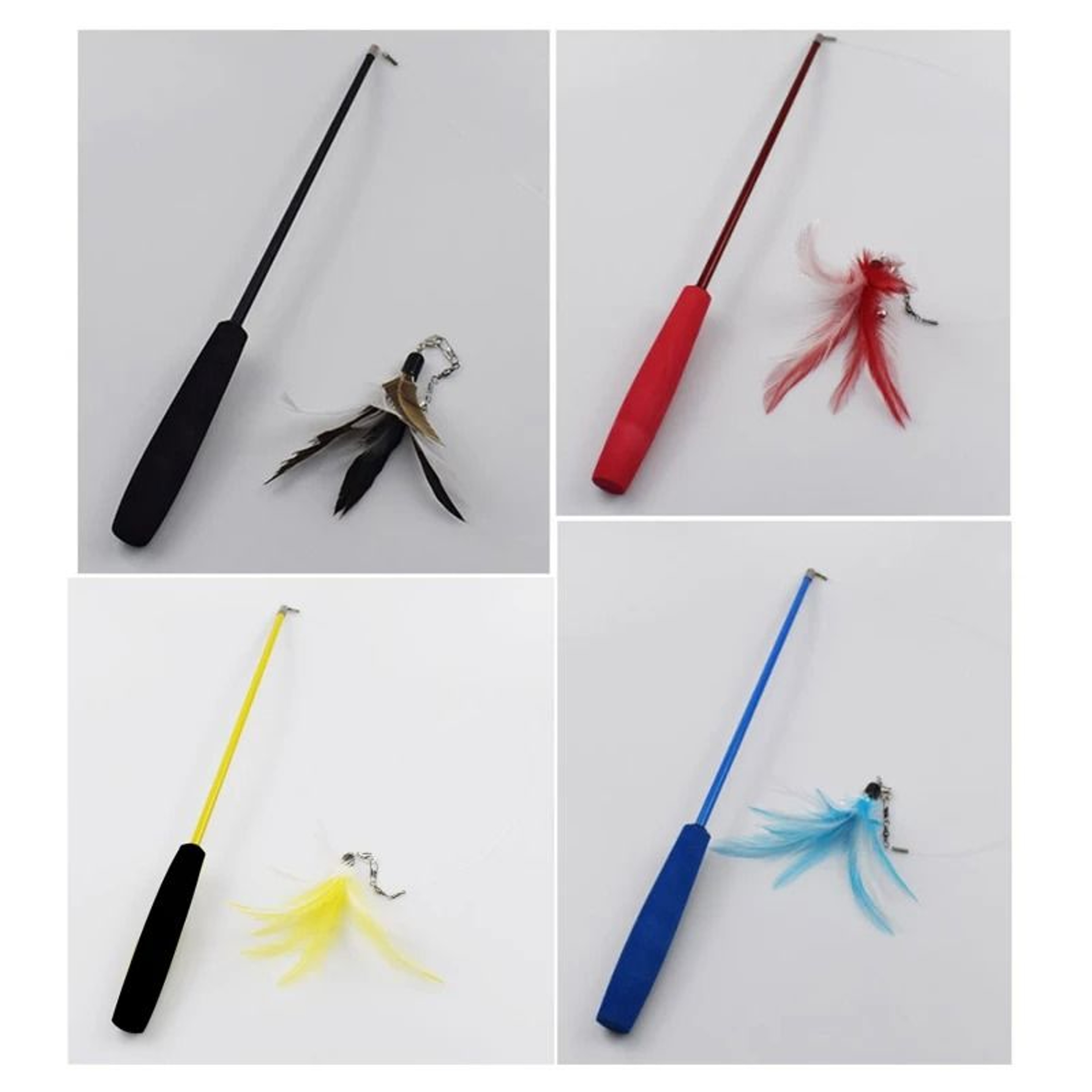 Telescopic Feather Cat Teaser Wand With Replacement Head 7