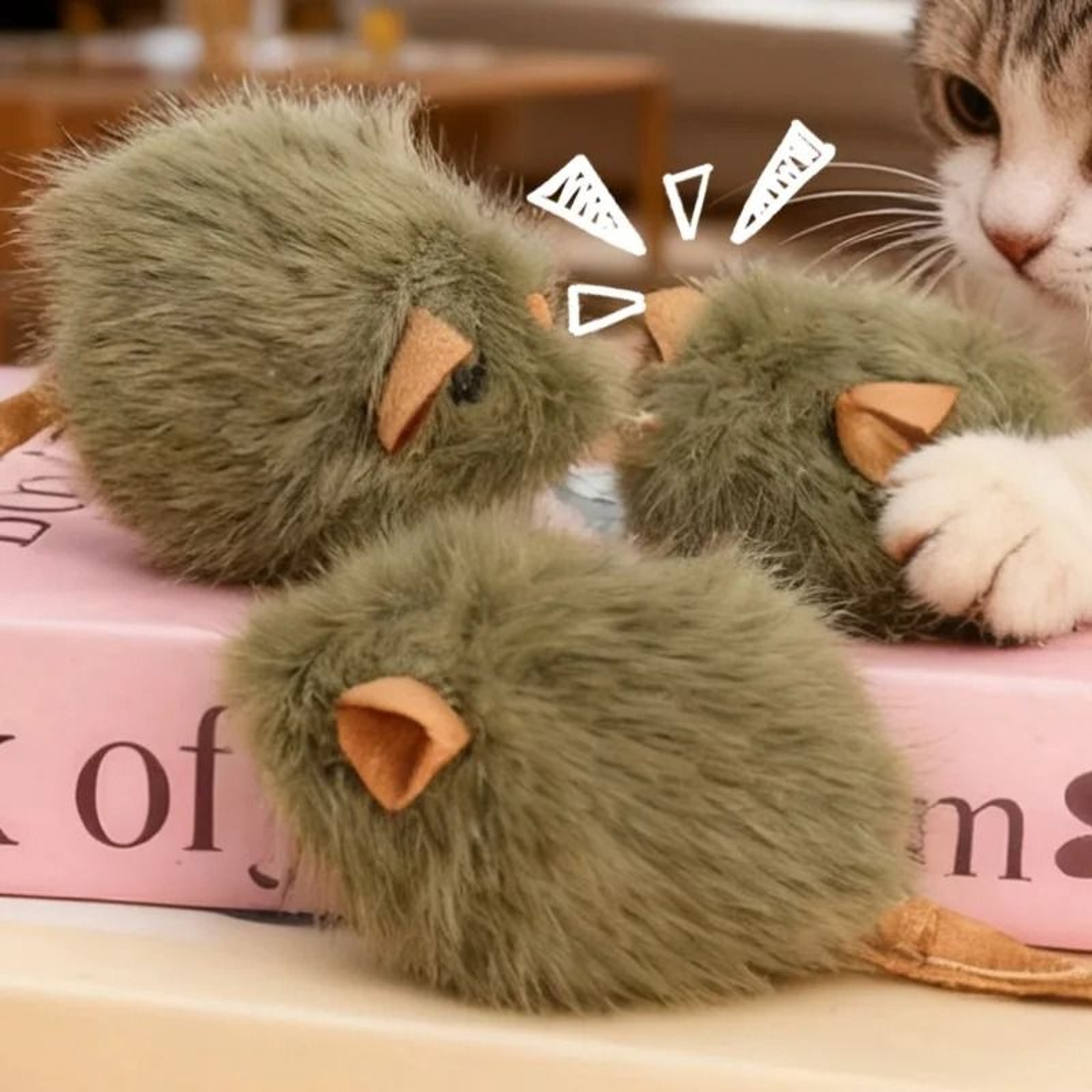 Squeaky Plush Mouse Cat Toy For Indoor Chasing Biting And Hunting Play 0