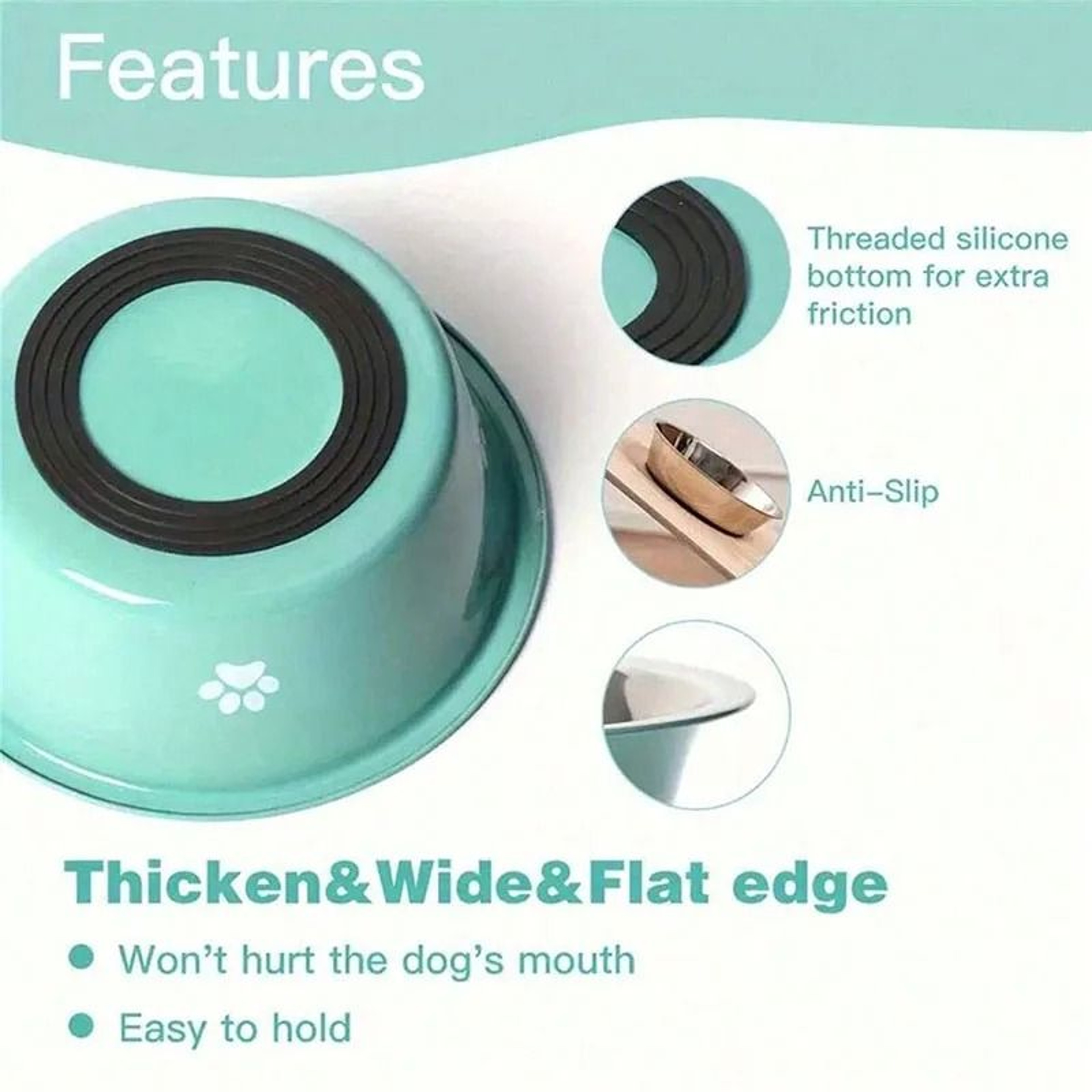 Stainless Steel Non Slip Pet Bowl For Cat Dog Food And Water Feeding 4