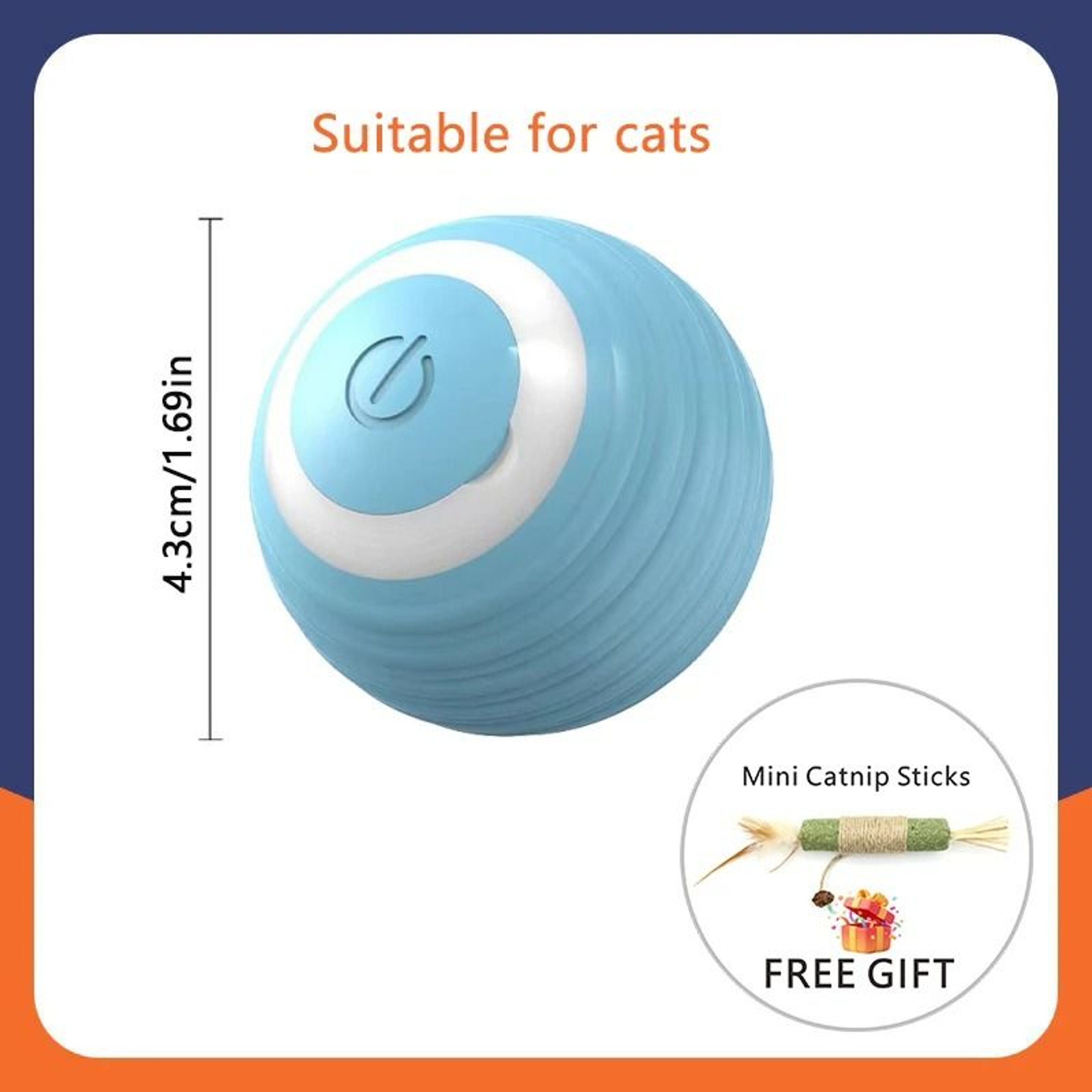 USB Rechargeable Automatic Rolling Cat Toy With Tail Teaser 3