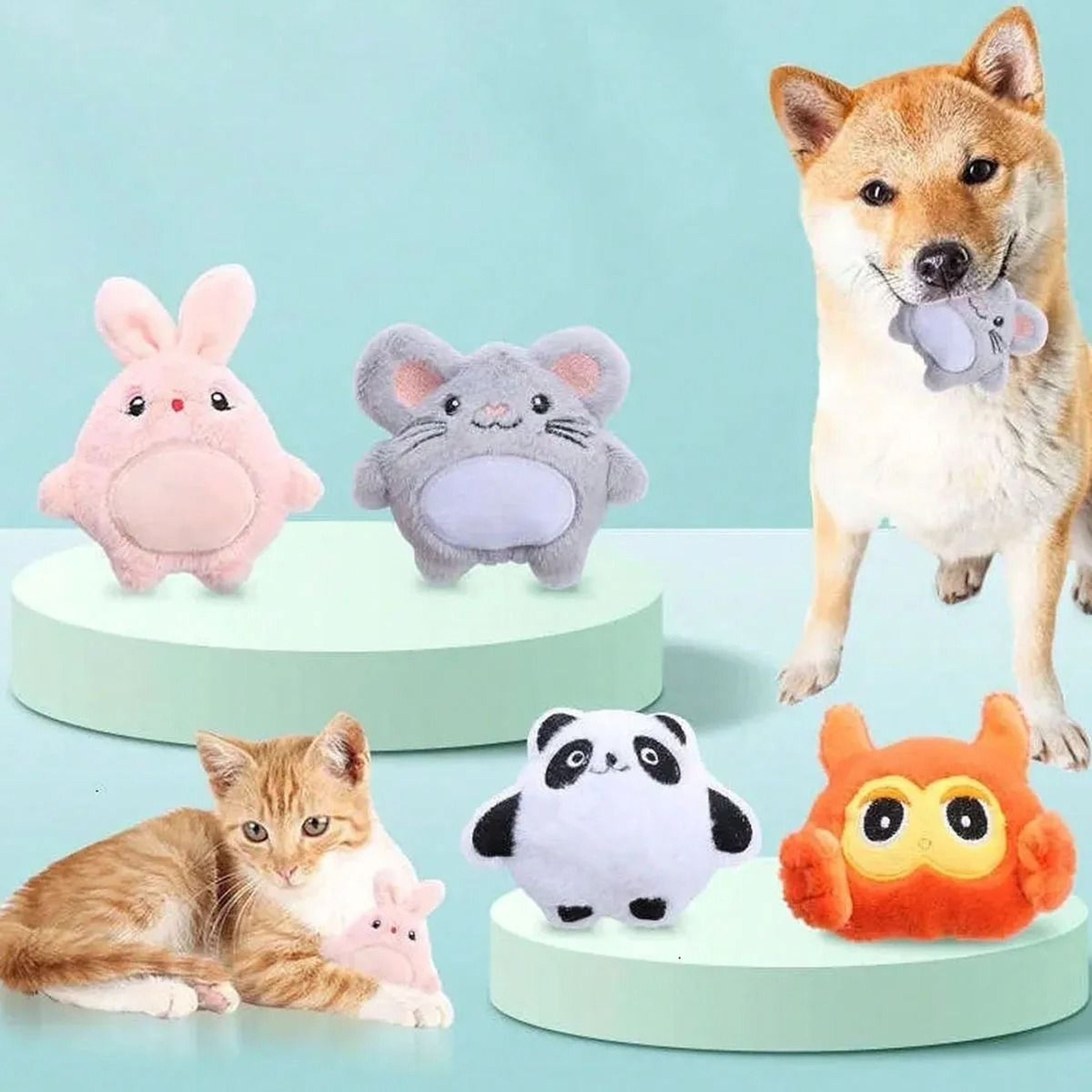 Soft Plush Mouse And Rabbit Pet Toy For Cats And Dogs 0