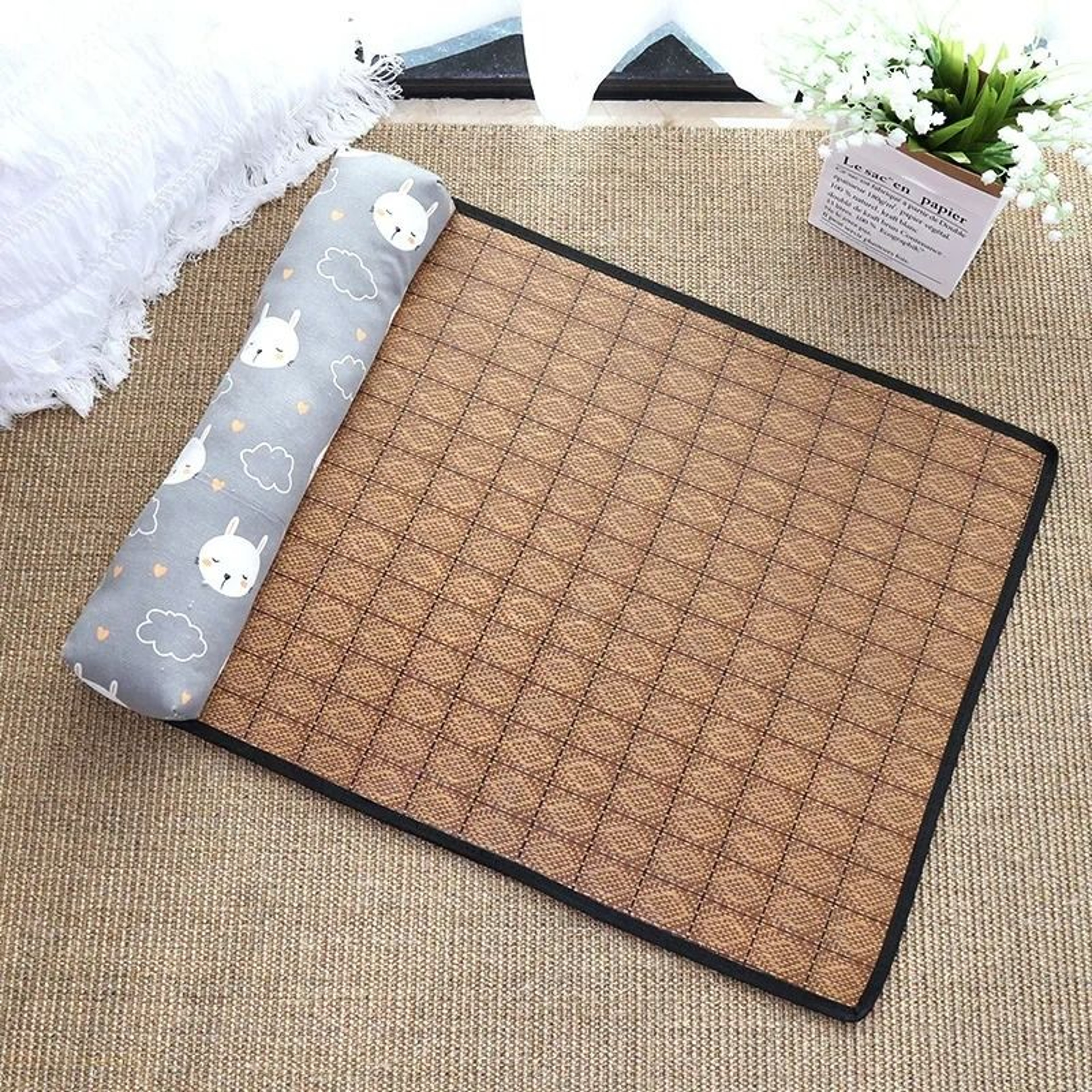 Natural Rattan Cat Cooling Mat For Summer Rest 9