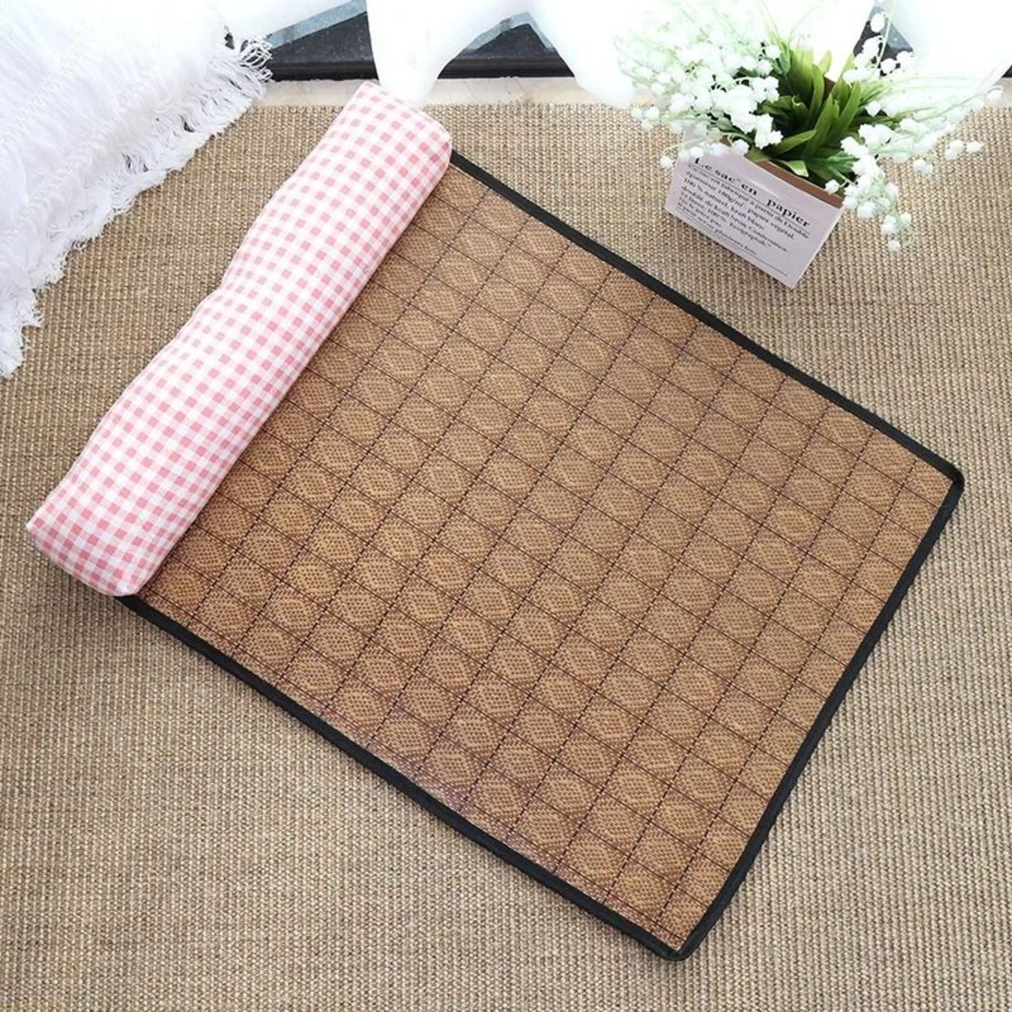 Natural Rattan Cat Cooling Mat For Summer Rest 11