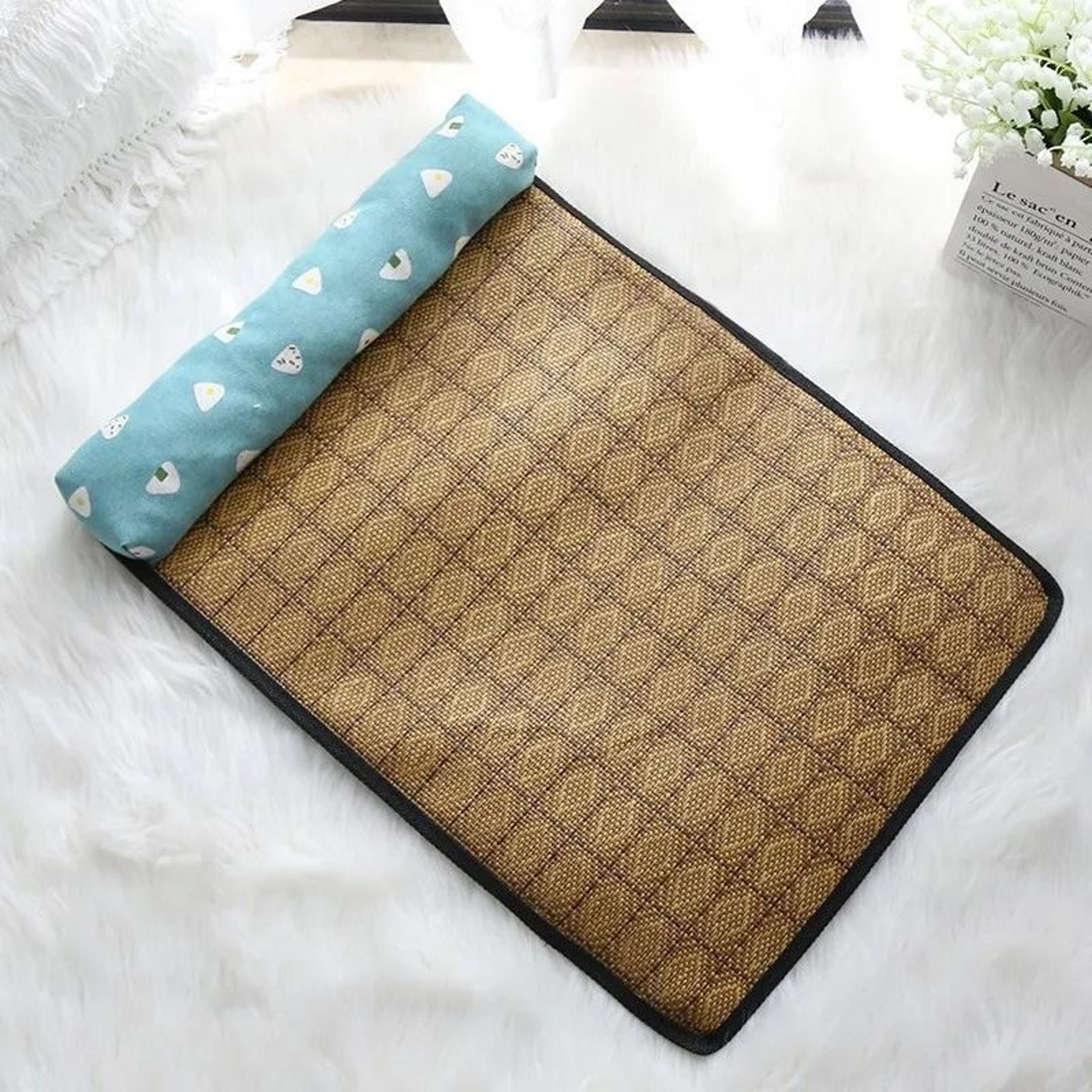 Natural Rattan Cat Cooling Mat For Summer Rest 4