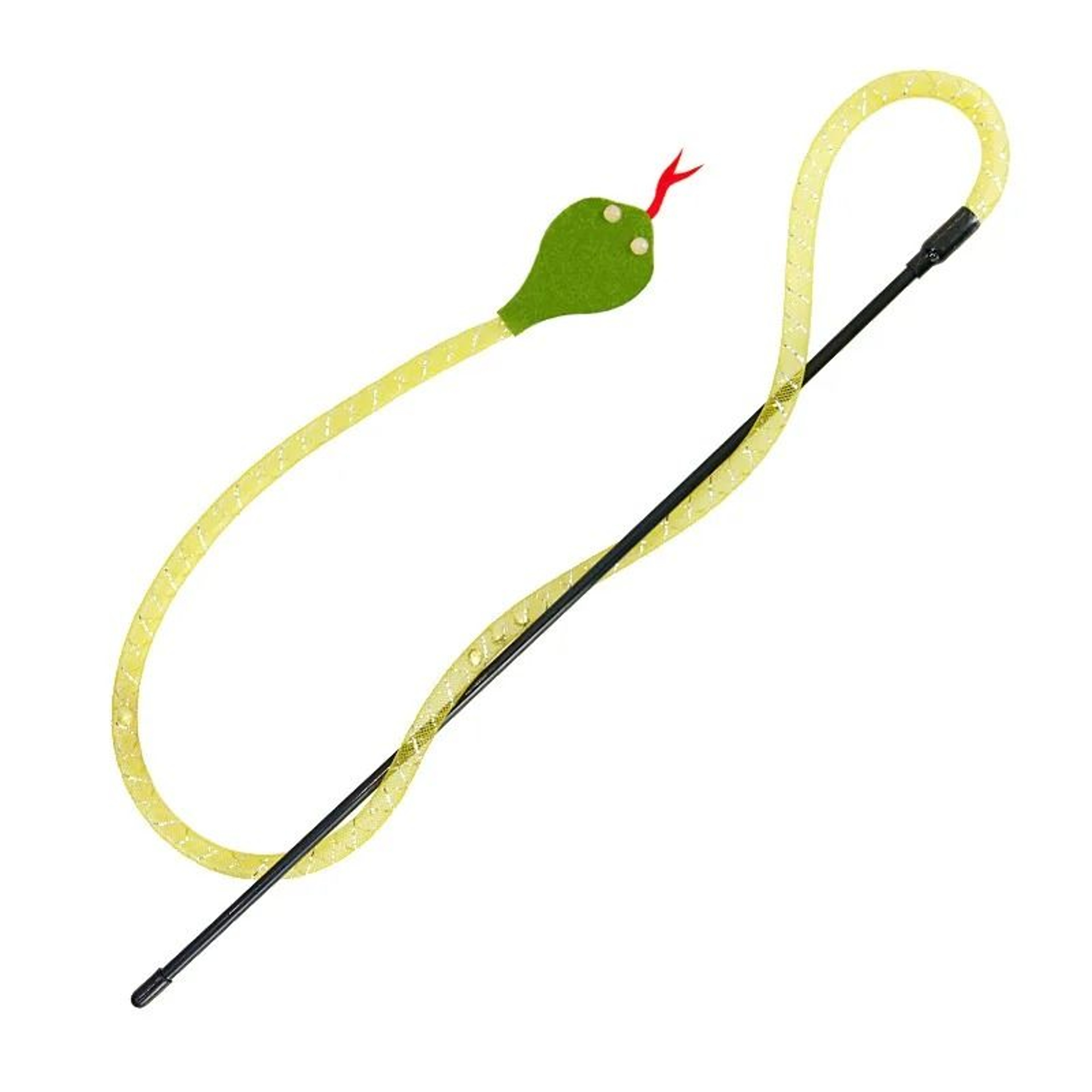 Squeaky Felt Snake Cat Teaser Stick With Bell 1