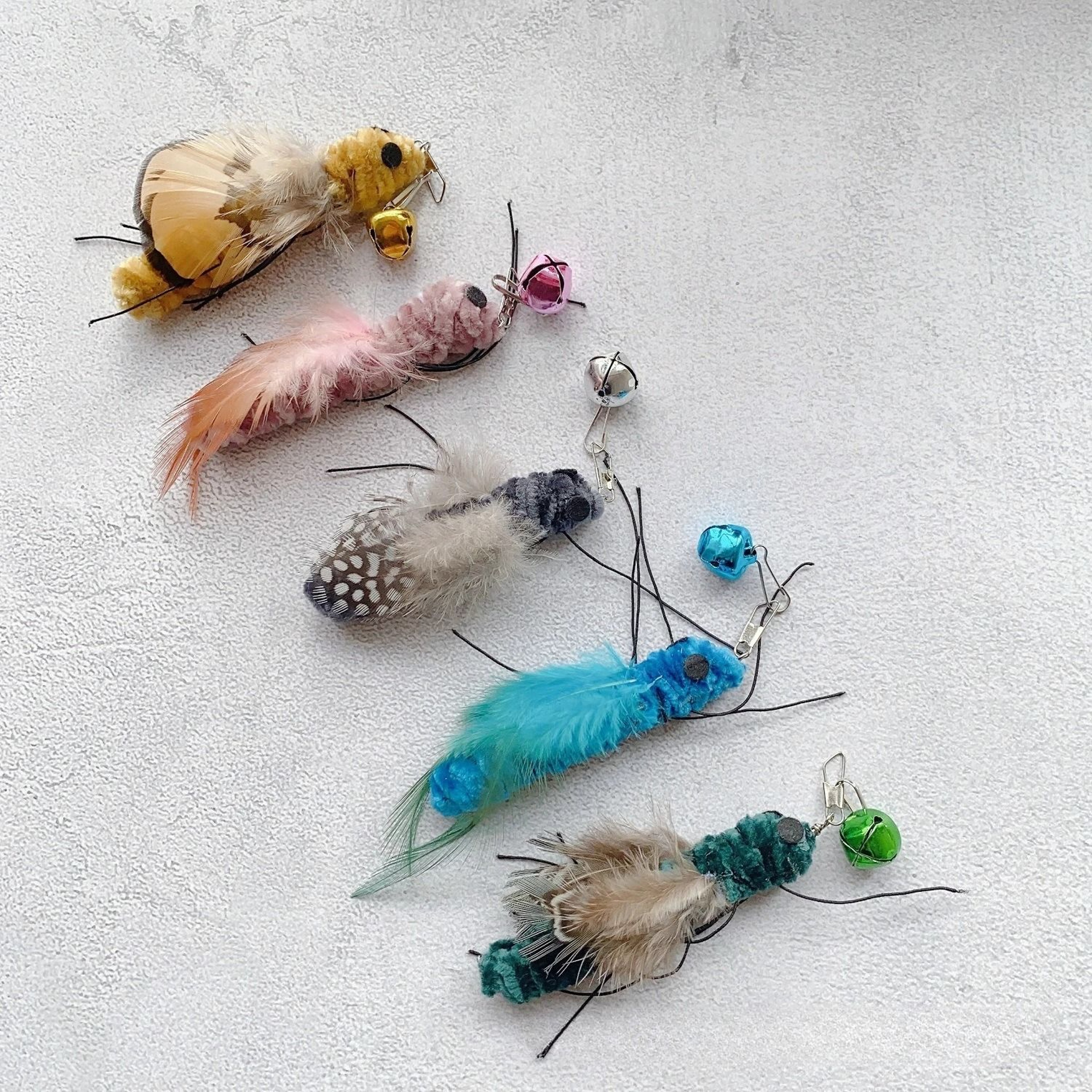 Plush Insect Cat Toy Replacement Heads For Interactive Wand Teaser Play 13