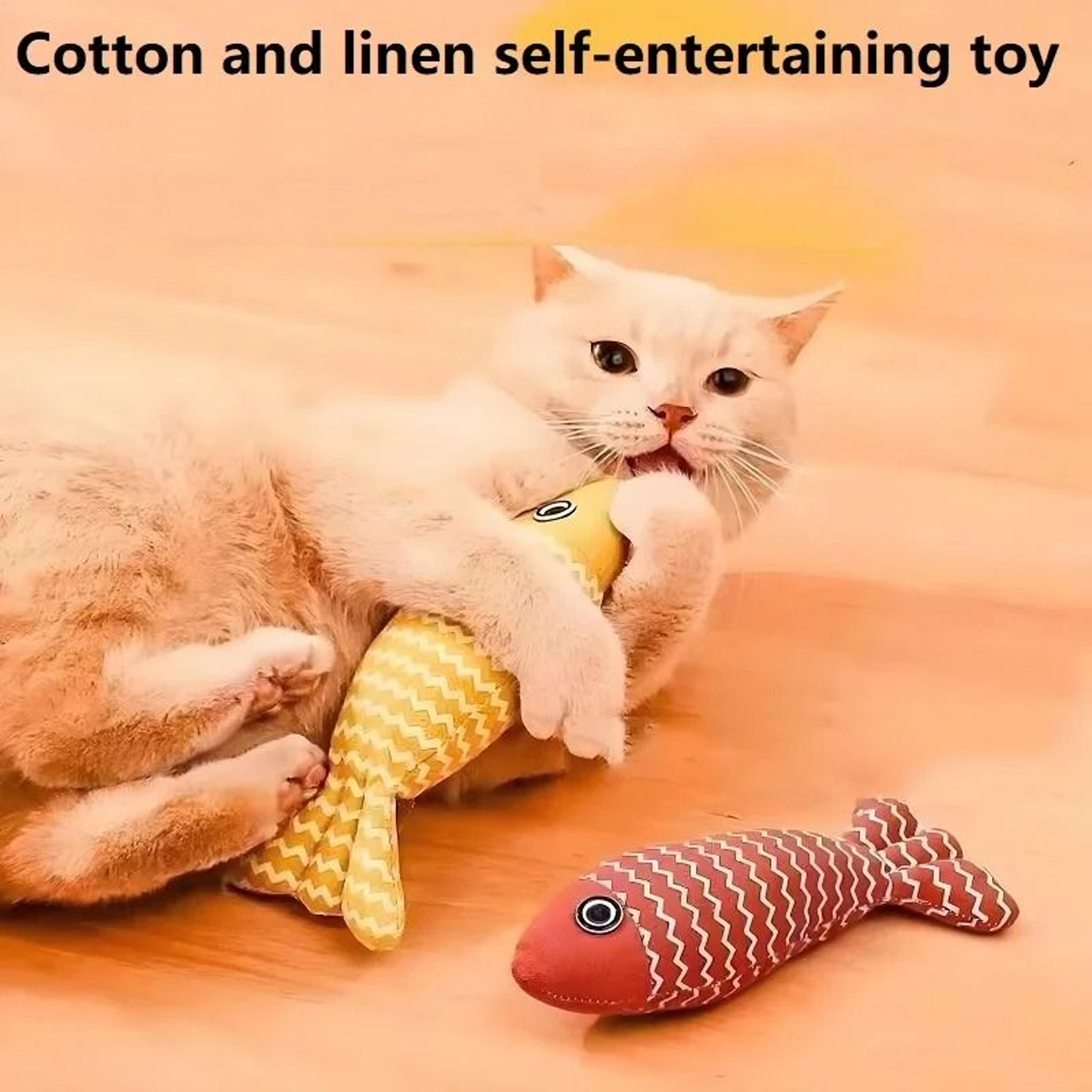 Three Pack Fish Catnip Kicker Toys For Indoor Cat Chewing And Exercise 6
