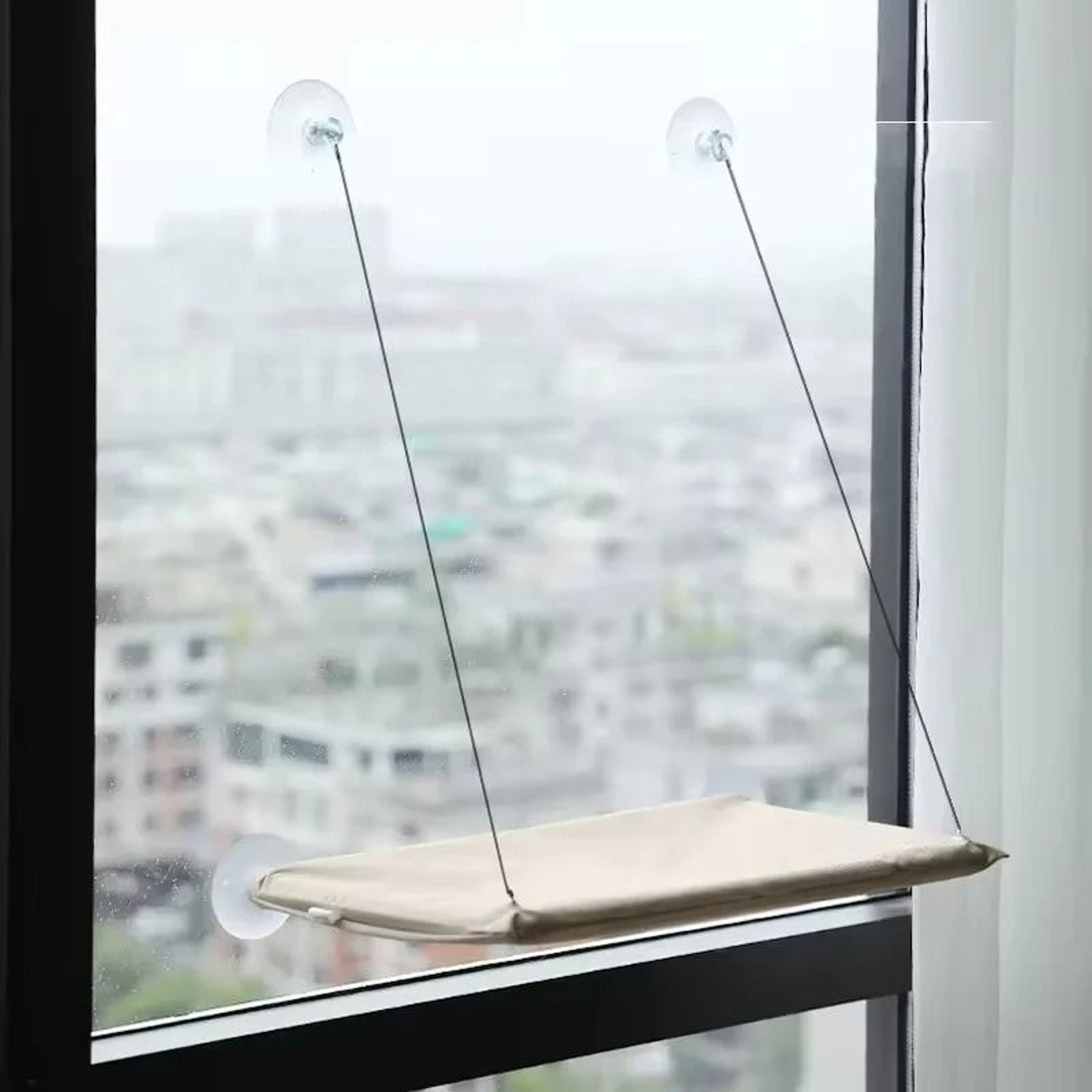 Ultra Soft Cat Window Hammock Bed With Secure Space Saving Perch Design 2