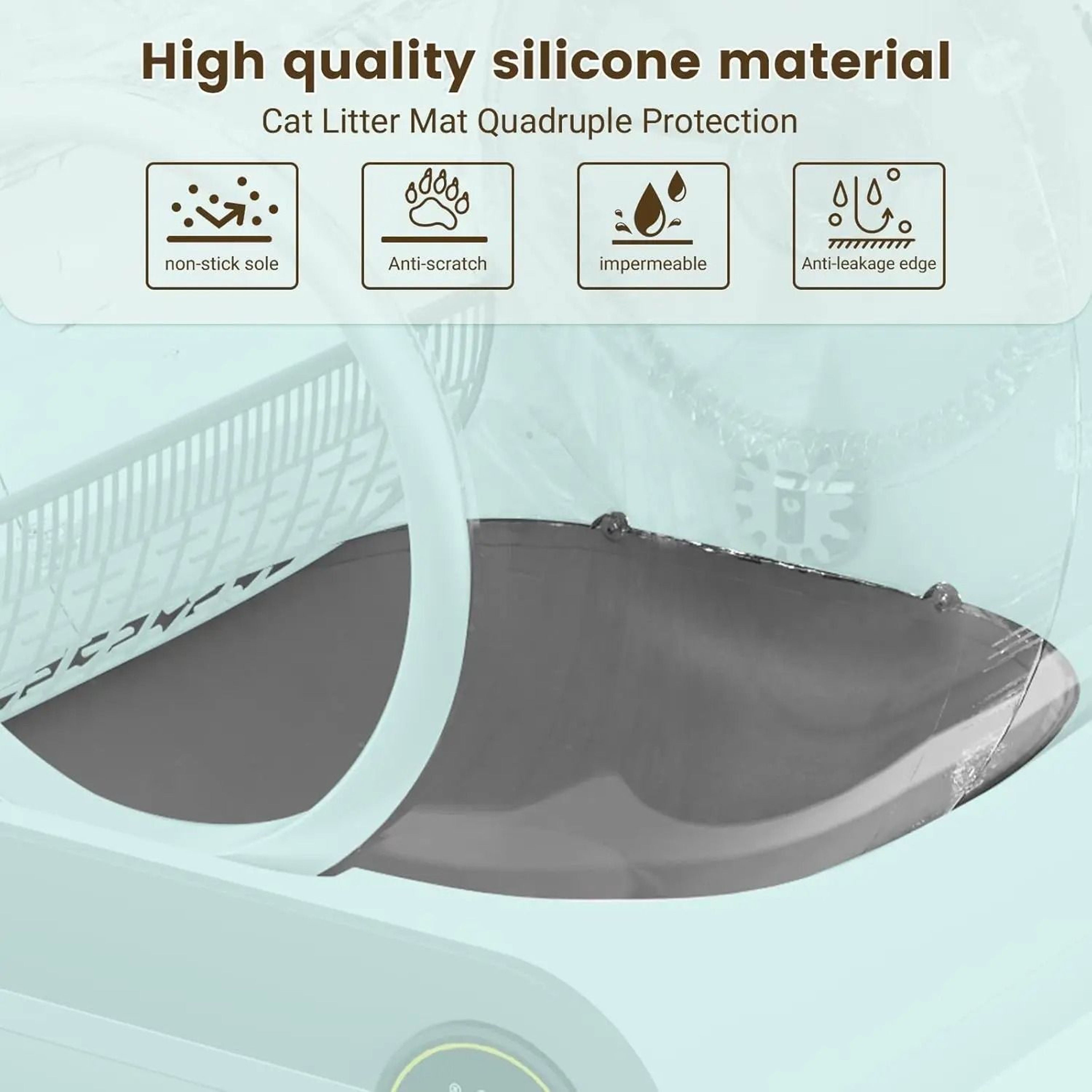 TONEPIE Silicone Pad For Automatic Self Cleaning Cat Litter Box Accessories 1