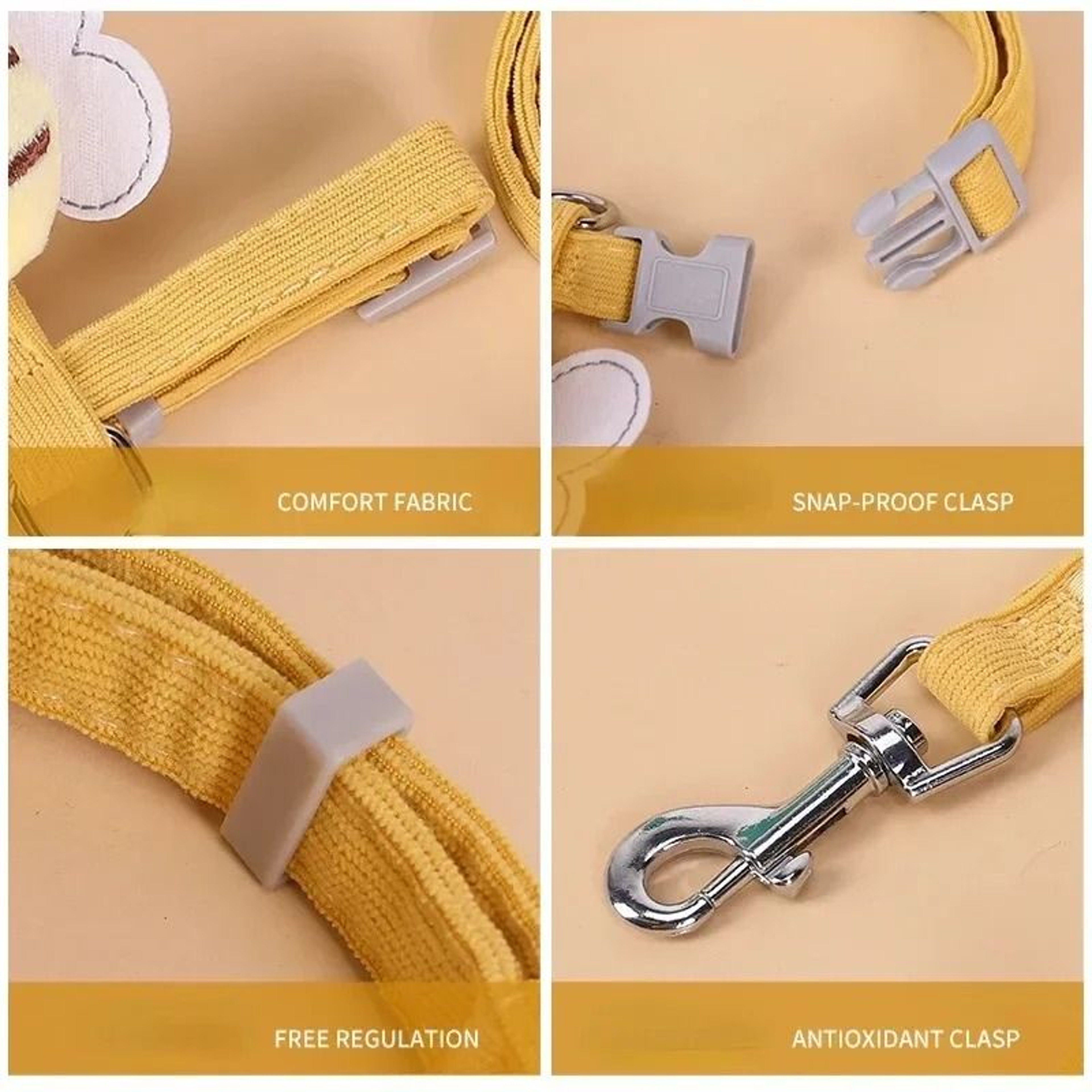 Adjustable Cartoon Bee Cat Harness Leash Collar Set For Small Medium Pets 4