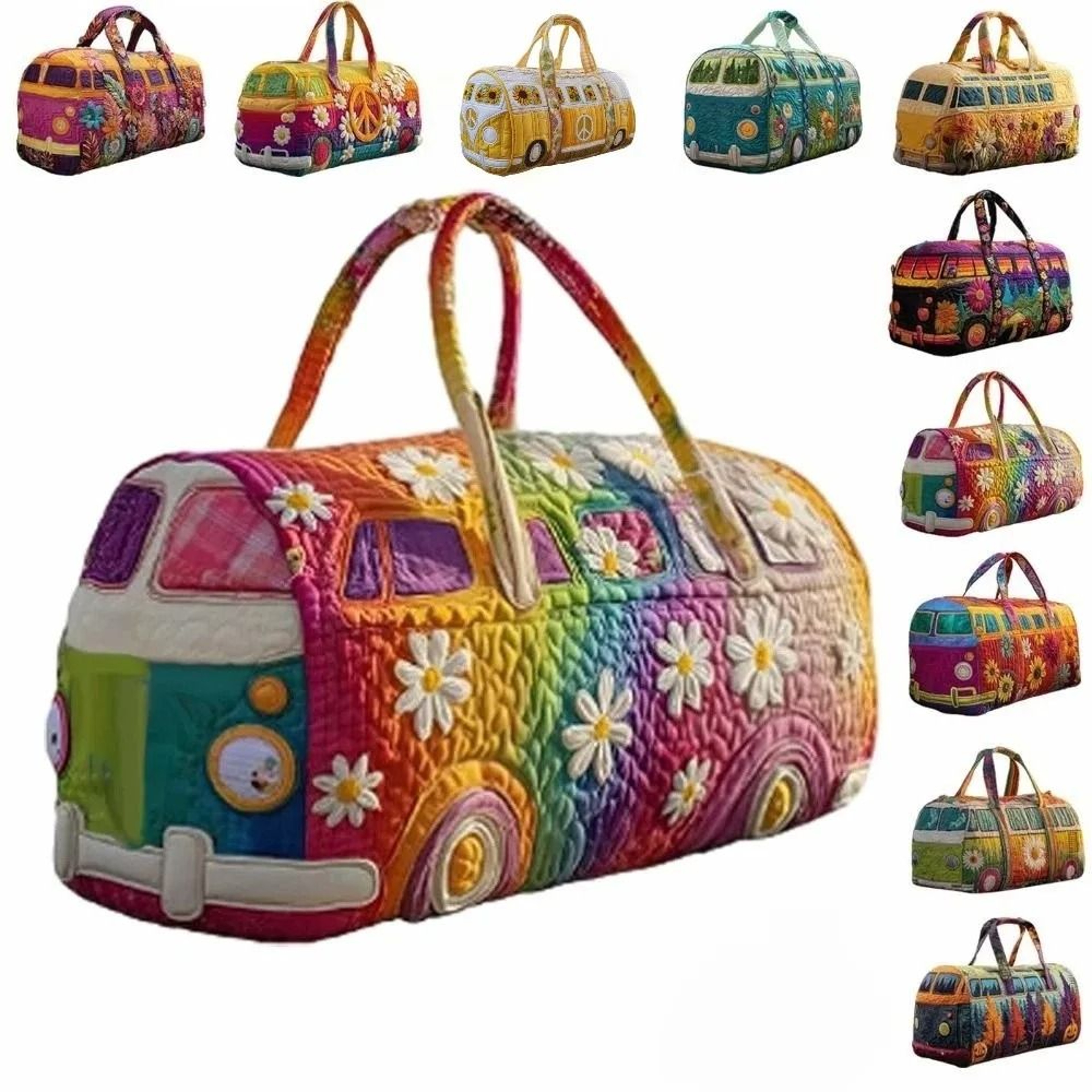 Large Quilted Duffle Bag With Adjustable Strap For Short Travel And Daily Carry 0