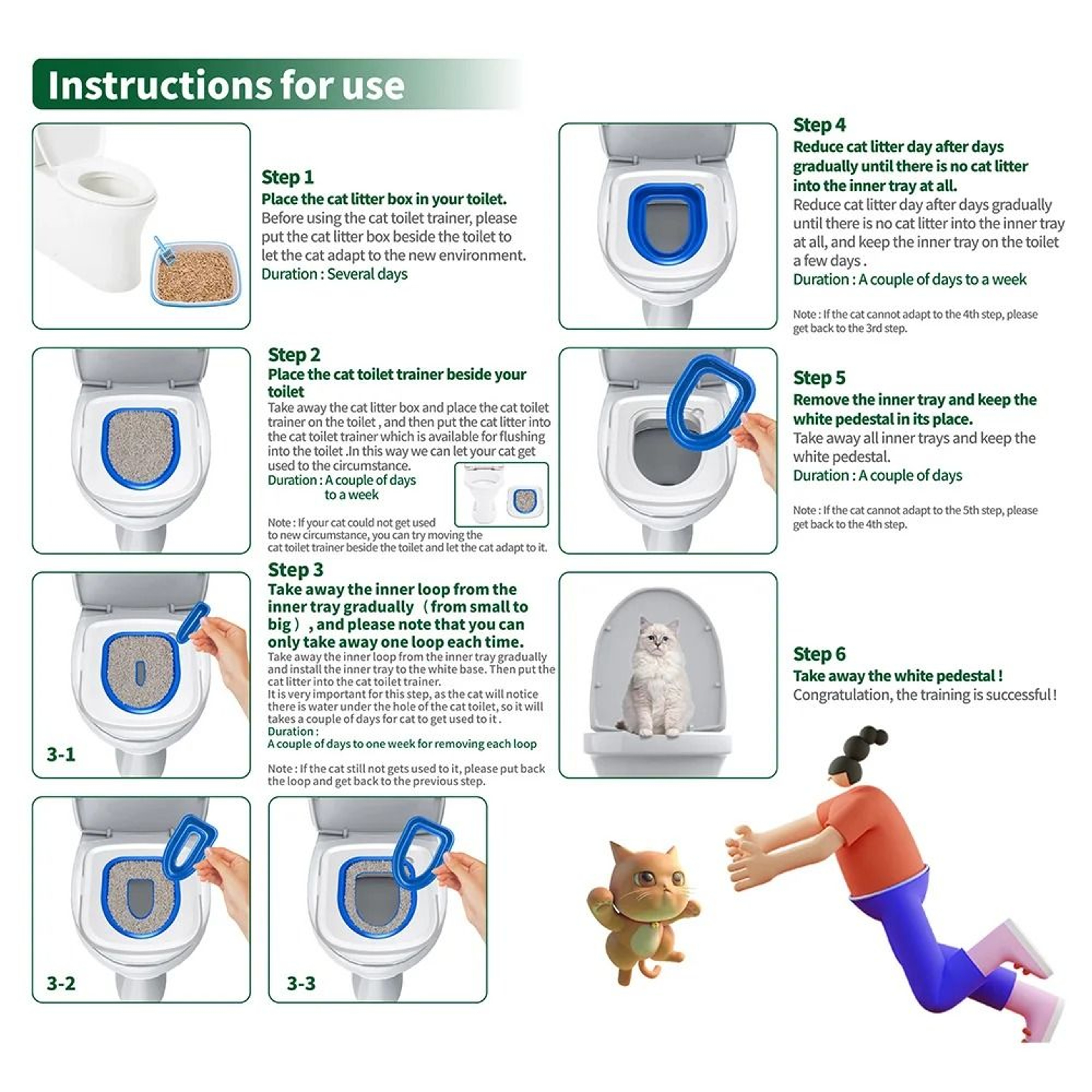 Reusable Plastic Cat Toilet Training Kit For Cleaner Indoor Pet Litter Habits 13