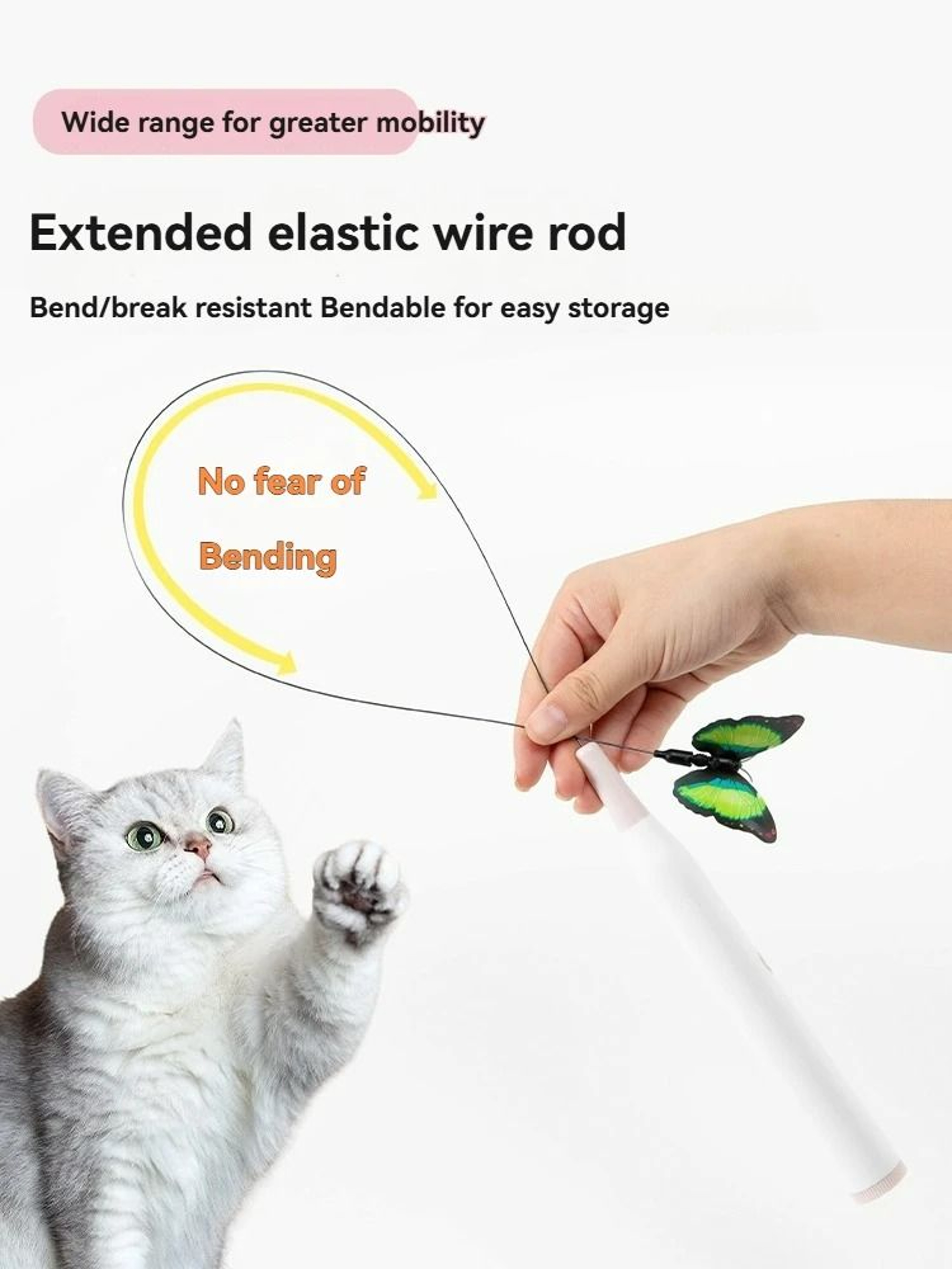 Automatic Electric Cat Teaser Toy With Suction Cup And Long Rod 0