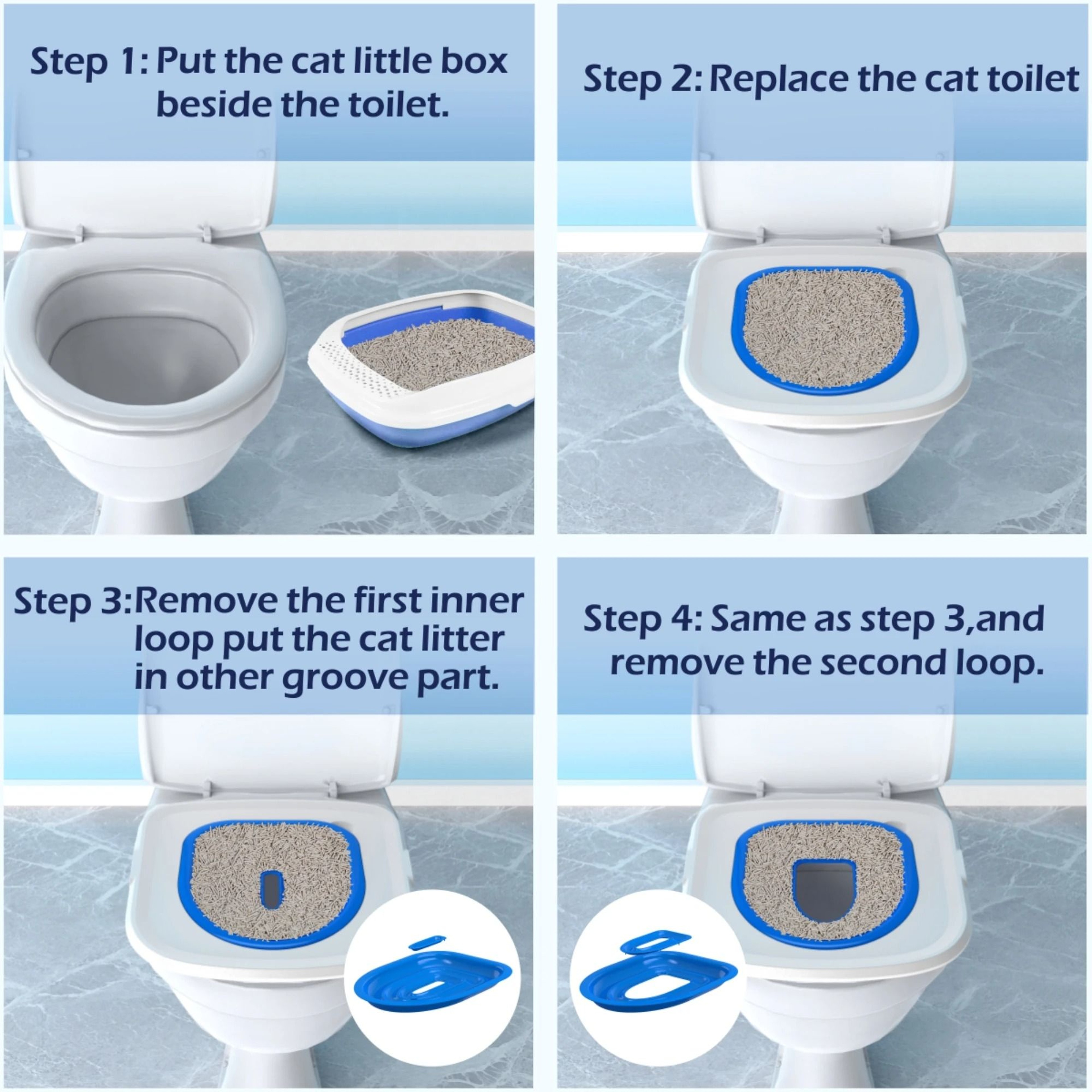 Reusable Cat Toilet Training Kit With Removable Sand Tray For Cleaner Pet Habits 10