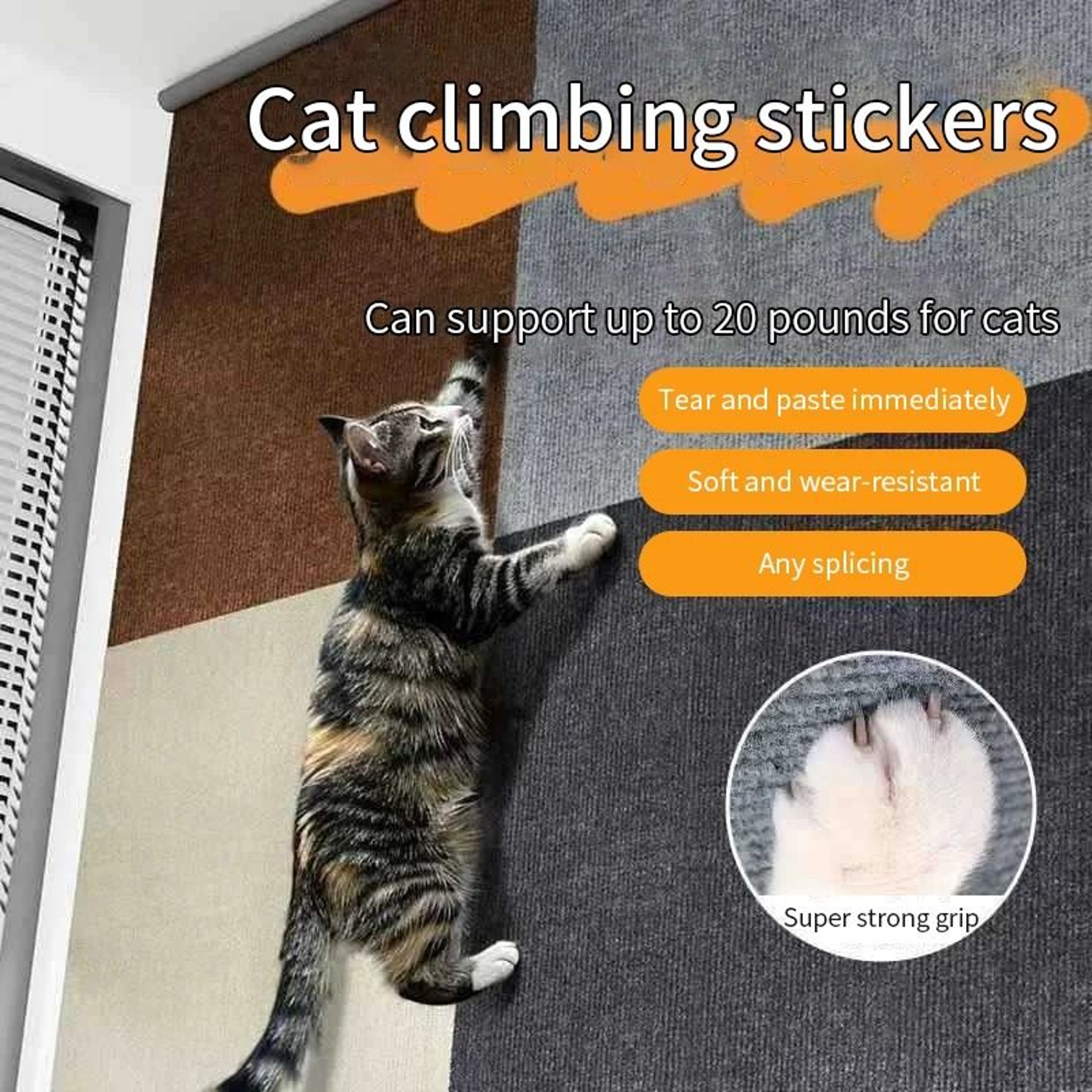 Self Adhesive Cat Scratcher Sofa Protector Mat For Walls Corners And Furniture 8