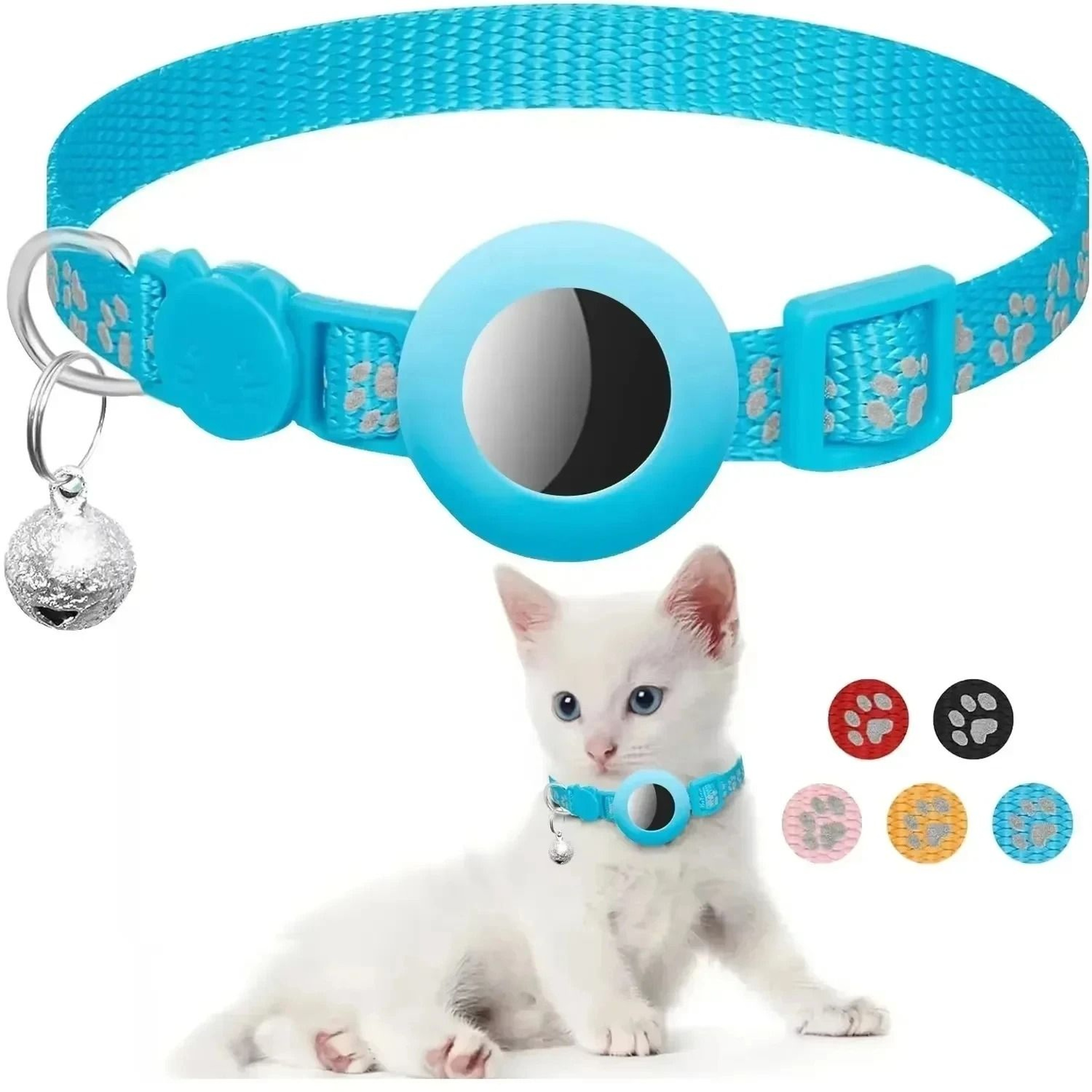 Reflective AirTag Cat Collar With Bell Safety Buckle For Kittens And Puppies 3